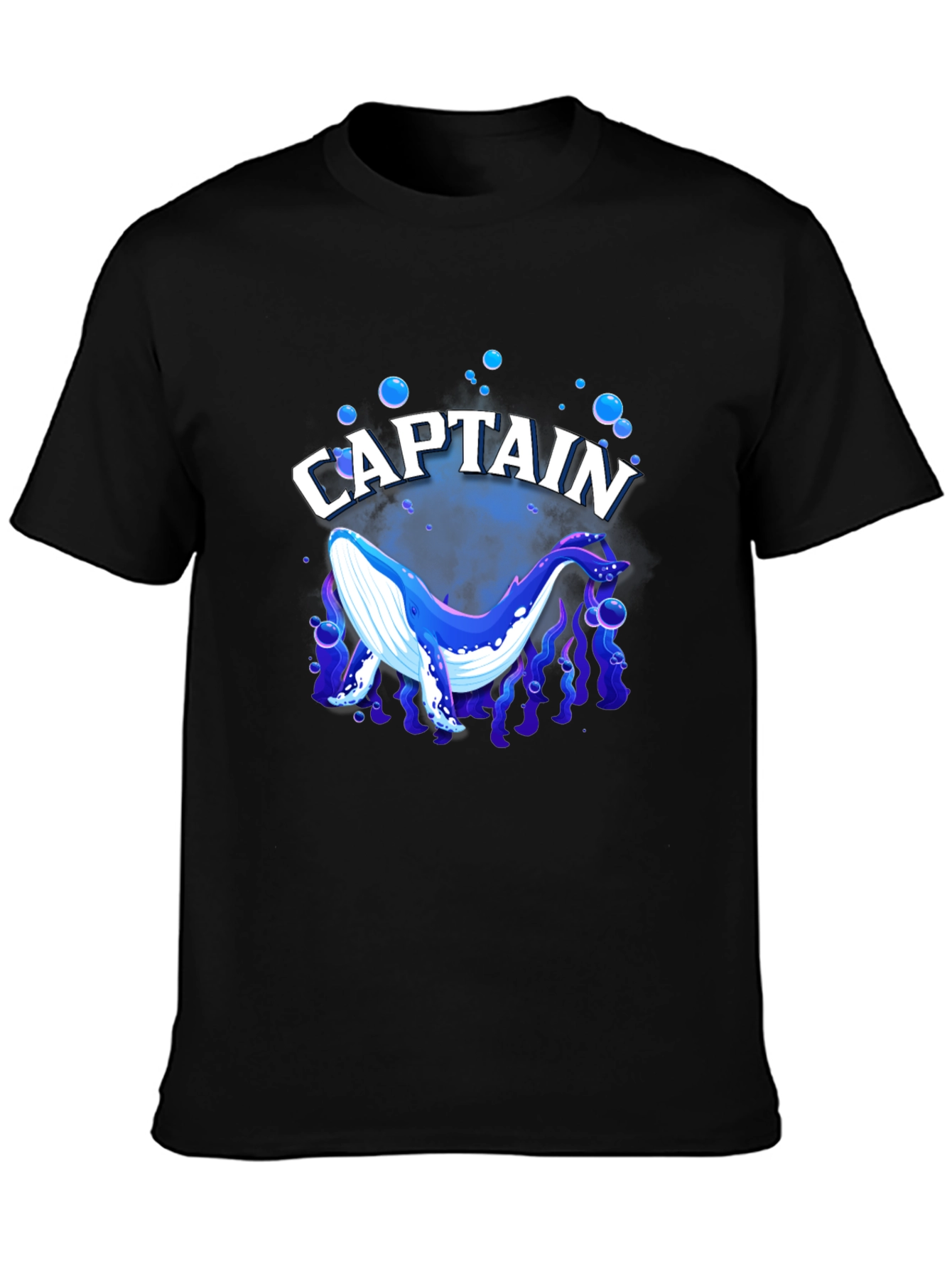 Captain Whale Graphic Tee - Black