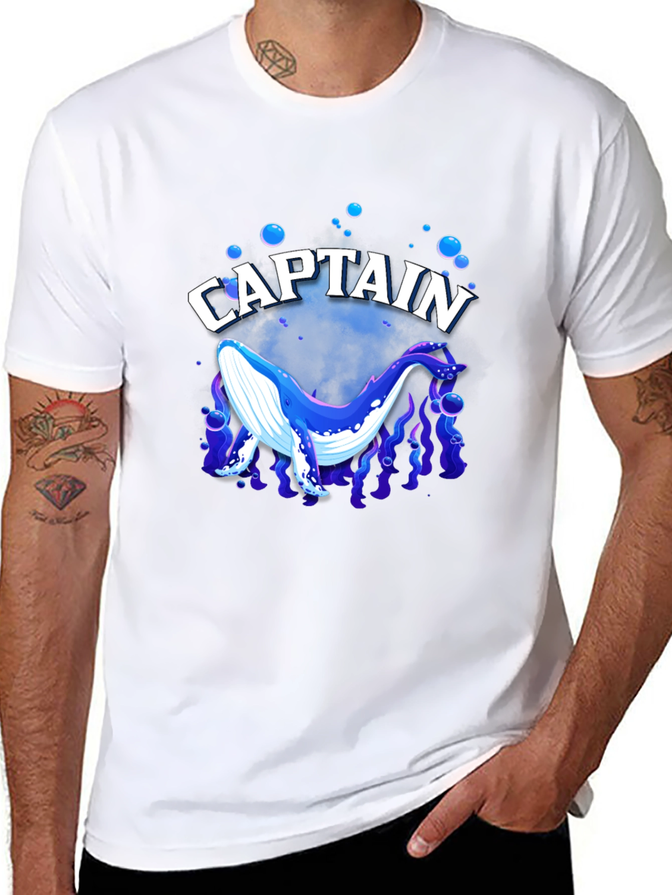 Captain Whale Graphic Tee - Black