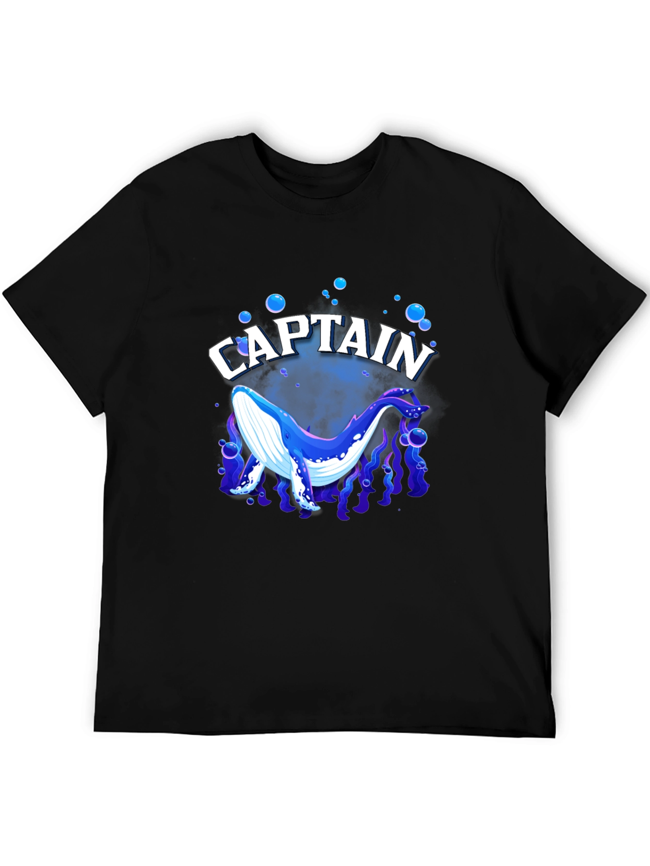 Captain Whale Graphic Tee - Black