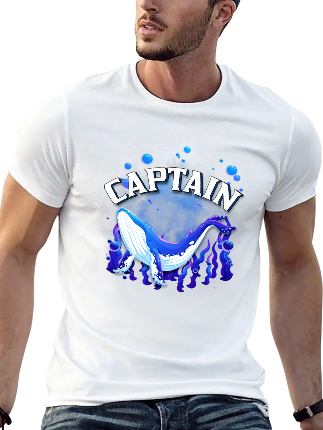 Captain Whale Graphic Tee - Black