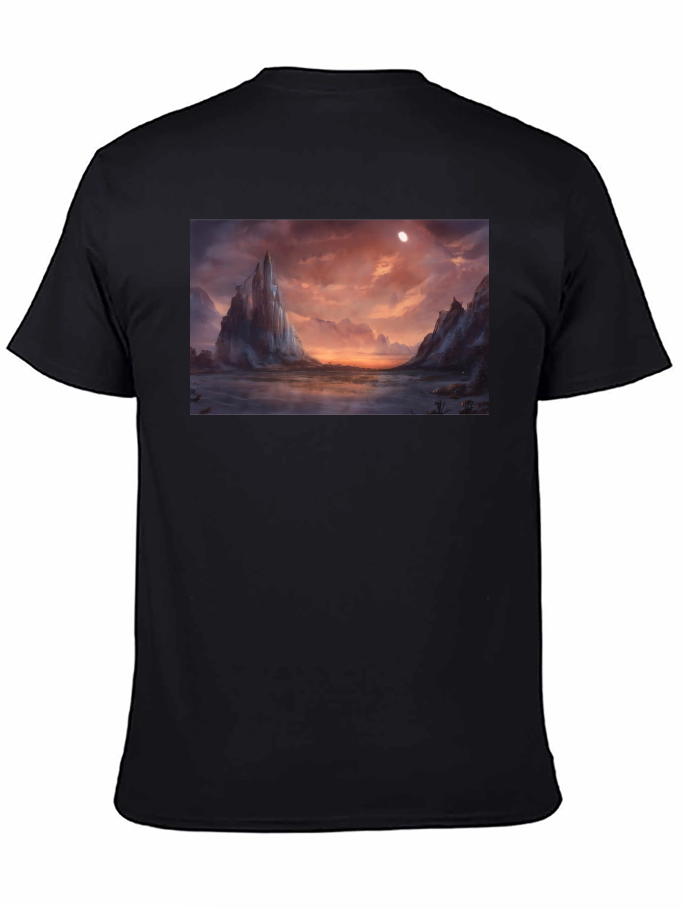 Fantasy Landscape Graphic Tee - Black
