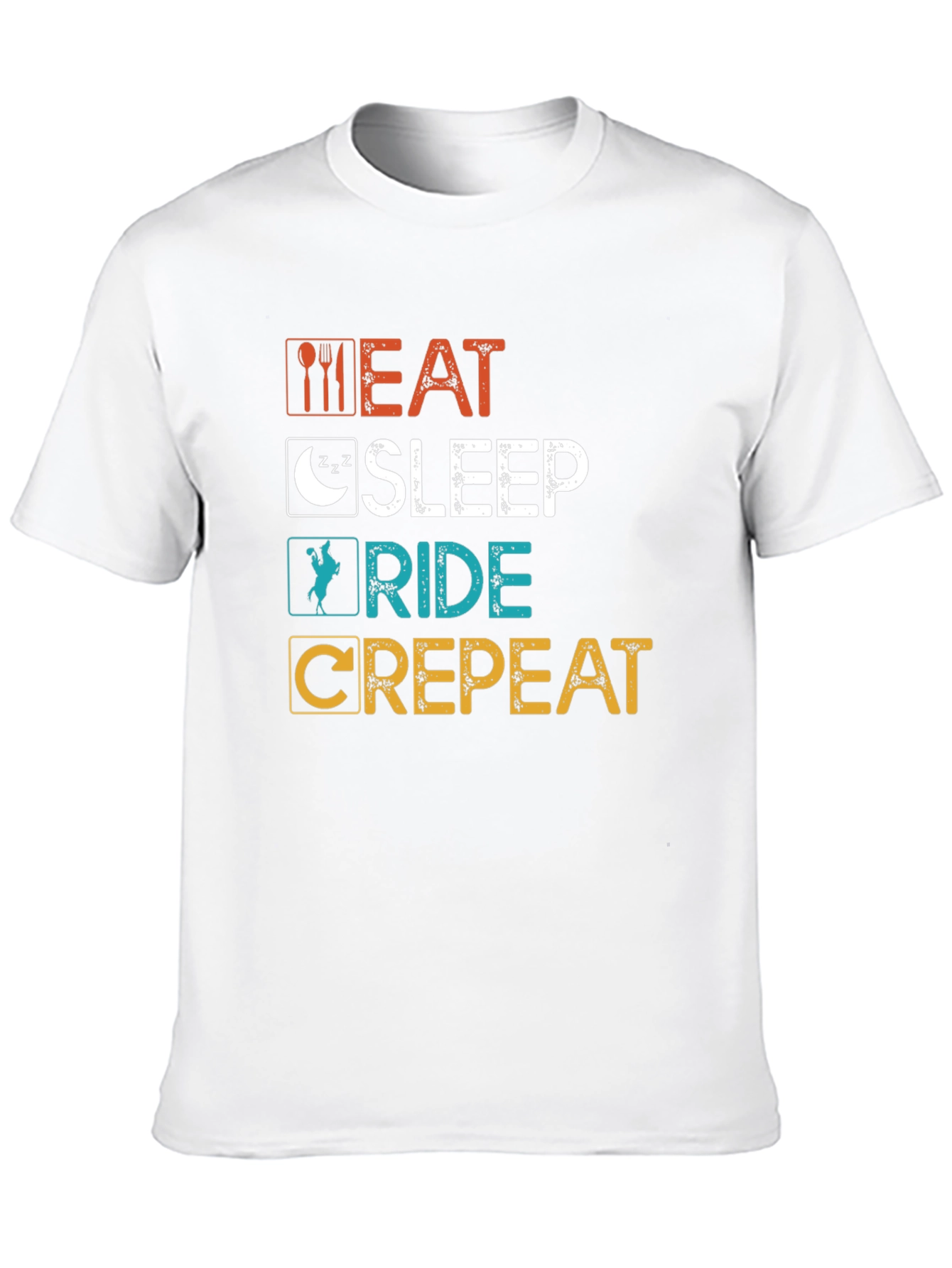 Eat Sleep Ride Crepeat Black T-Shirt