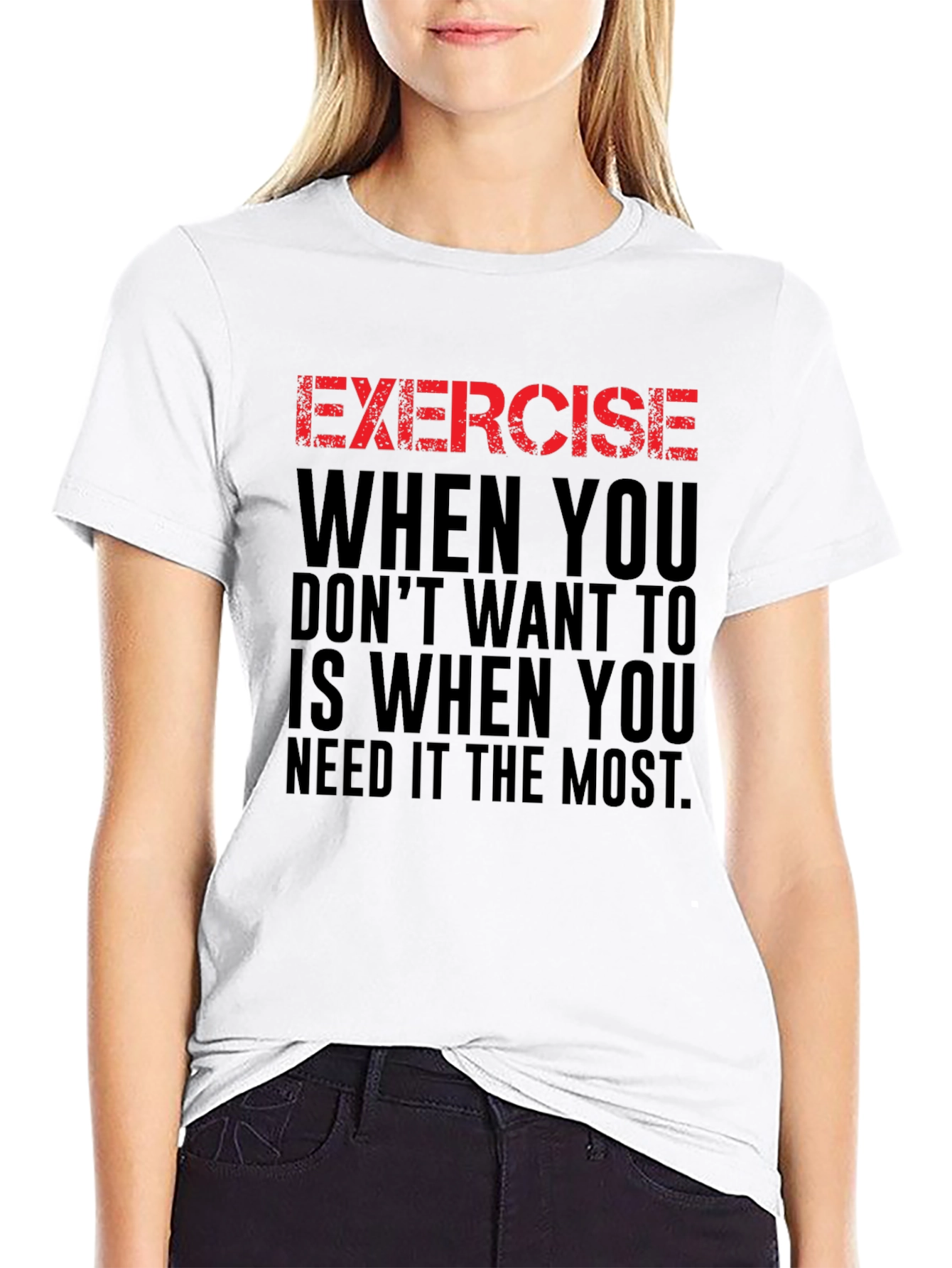 Motivational Exercise T-Shirt Workout Gym Fitness Tee