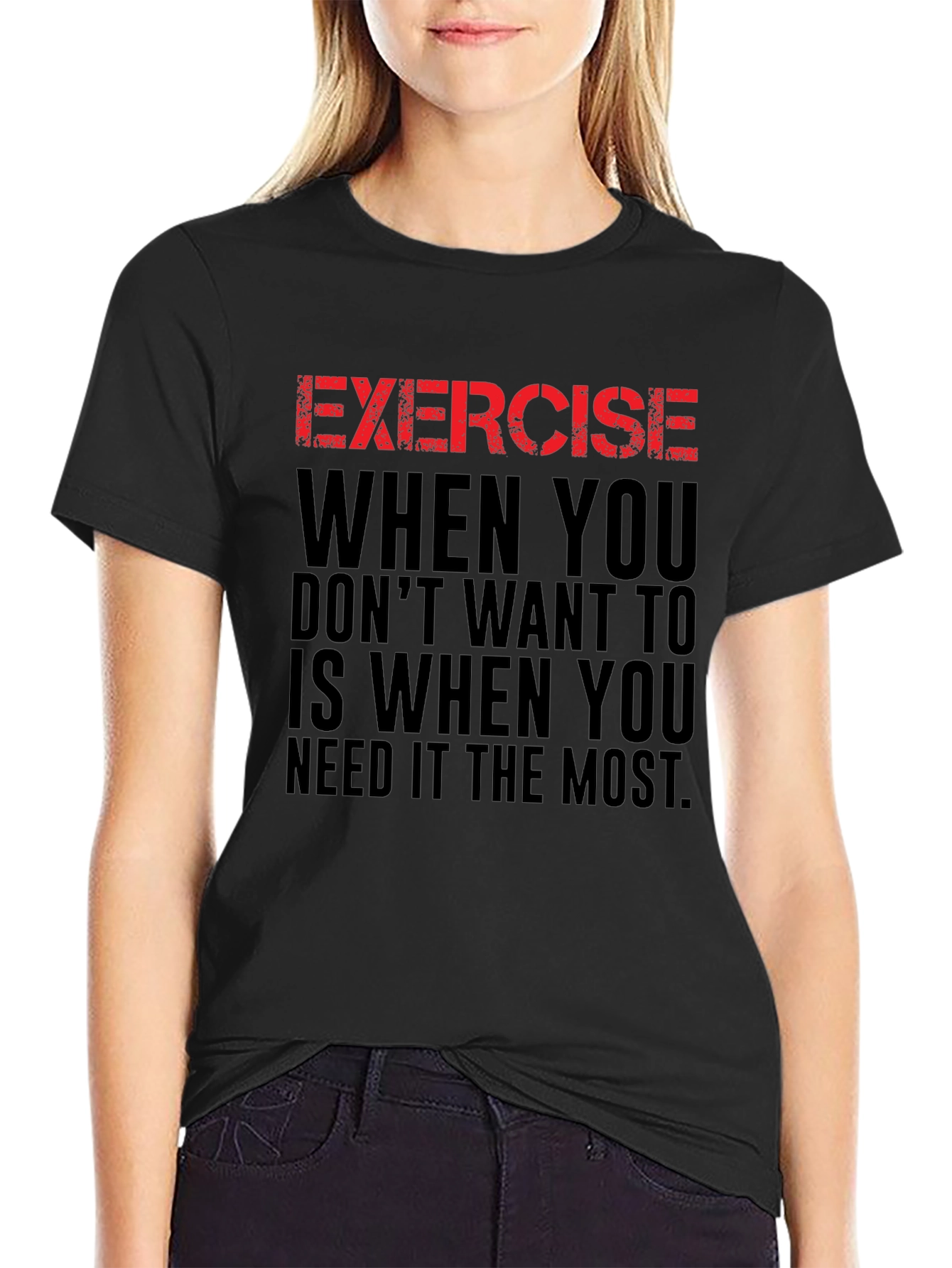 Motivational Exercise T-Shirt Workout Gym Fitness Tee