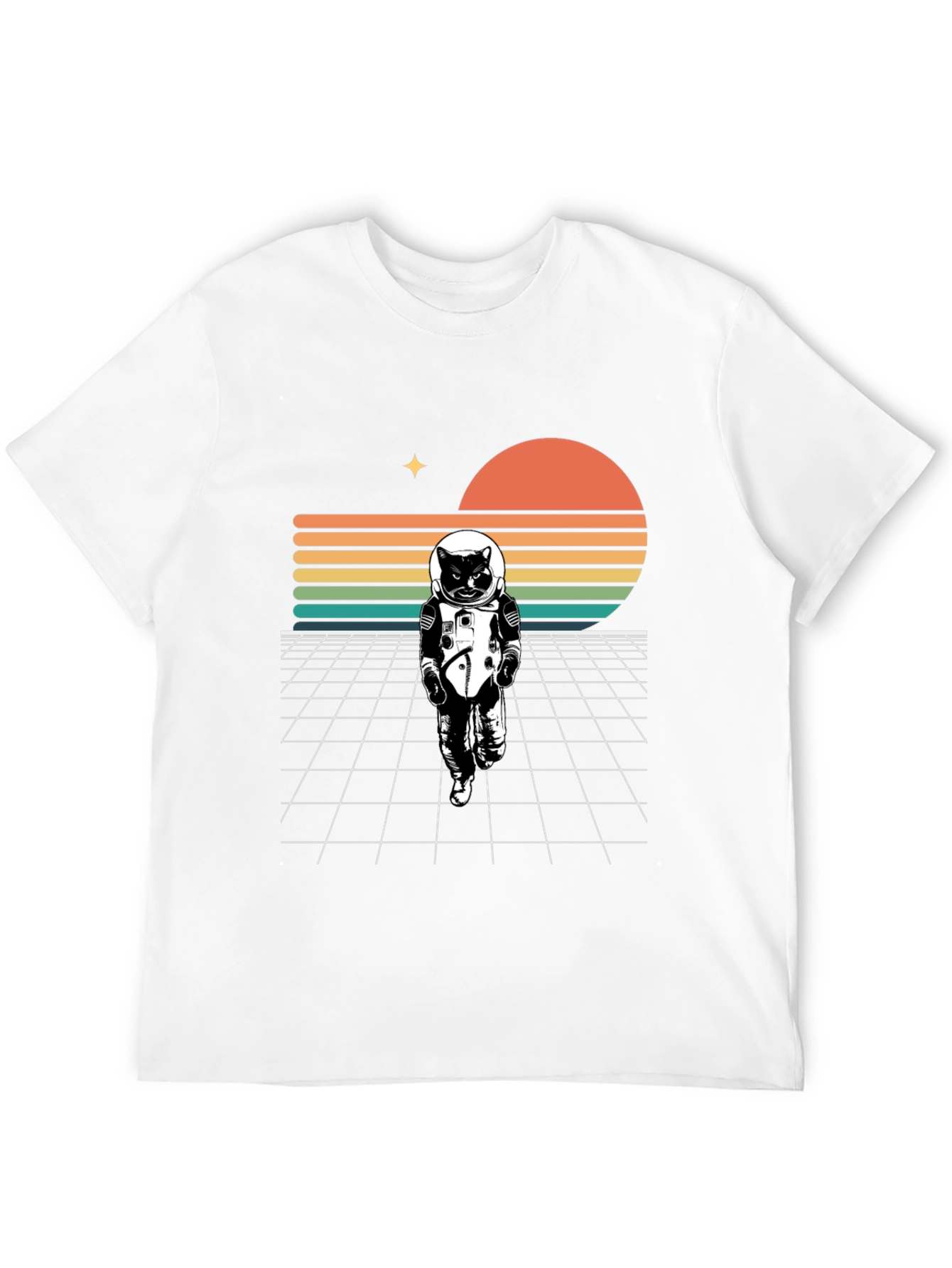 Astronaut Cat Retro T-Shirt