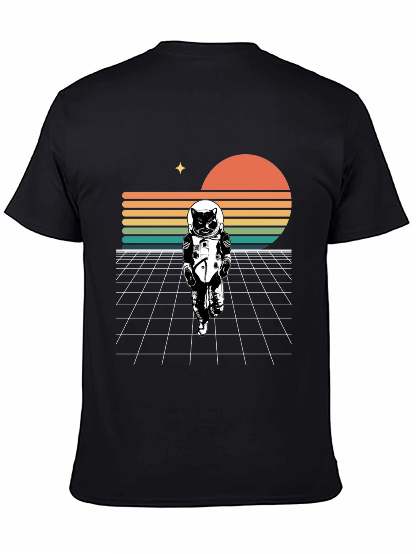 Astronaut Cat Retro T-Shirt