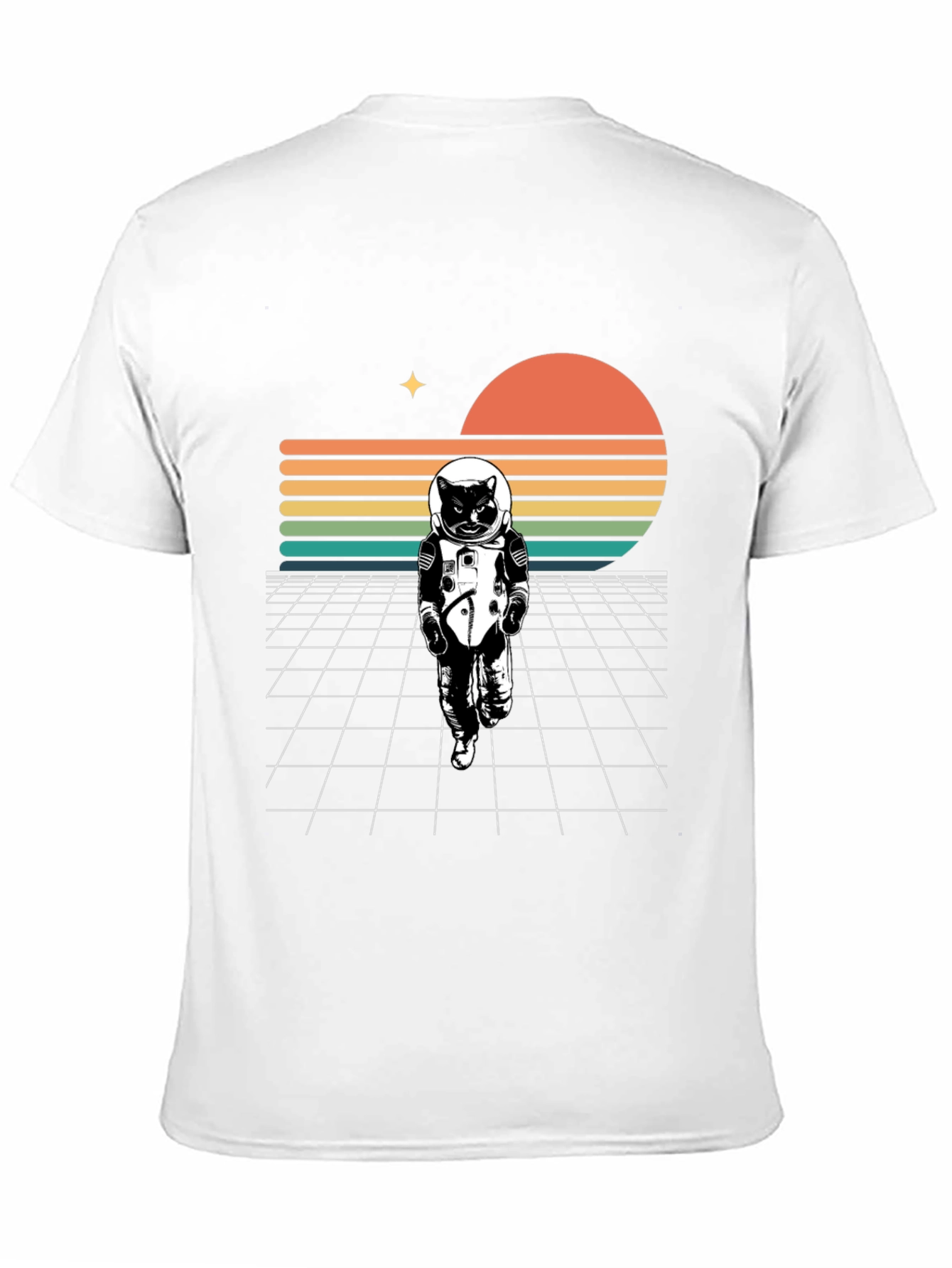Astronaut Cat Retro T-Shirt