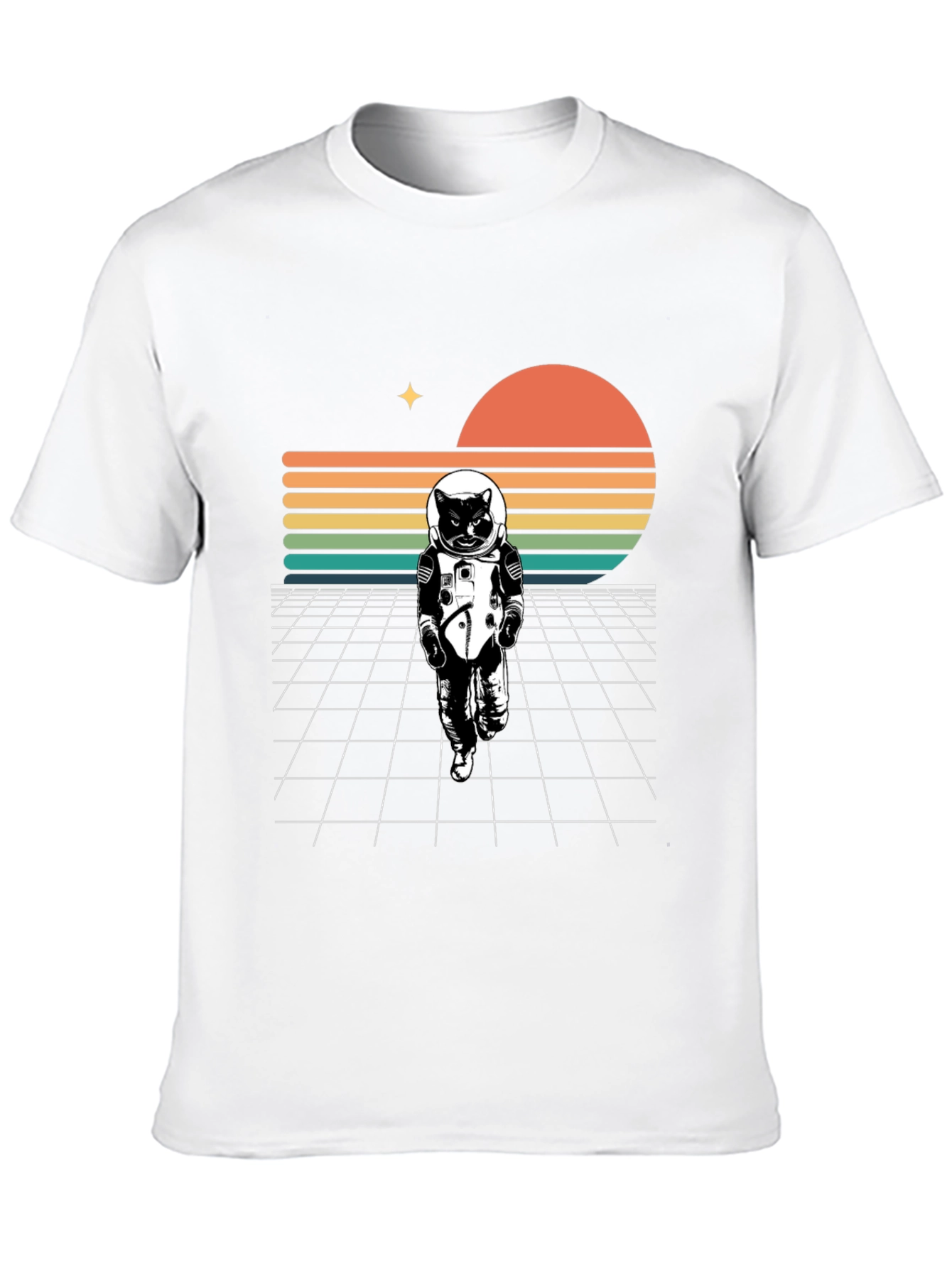 Astronaut Cat Retro T-Shirt