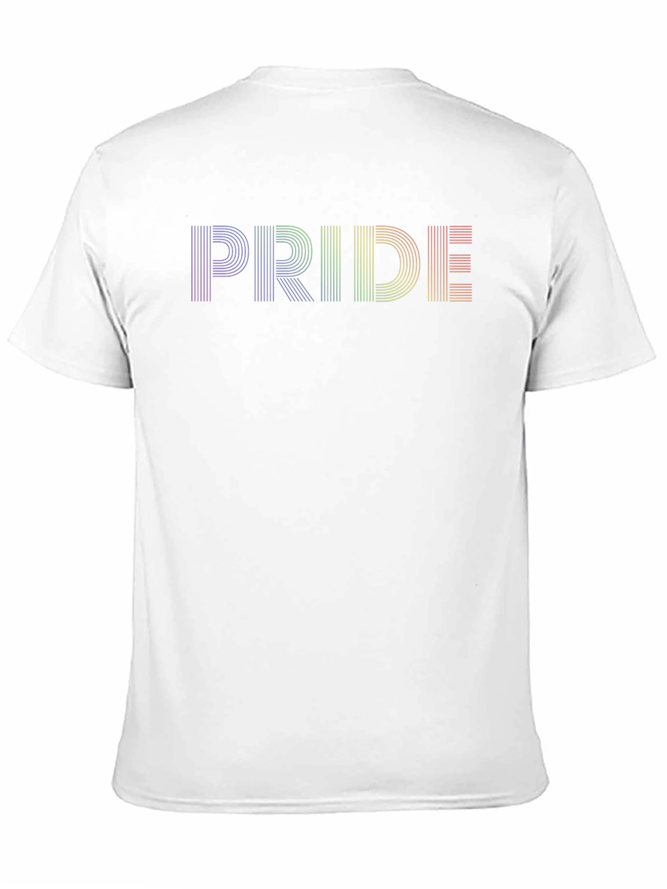 Pride Rainbow Striped Graphic Tee - Black Cotton T-Shirt