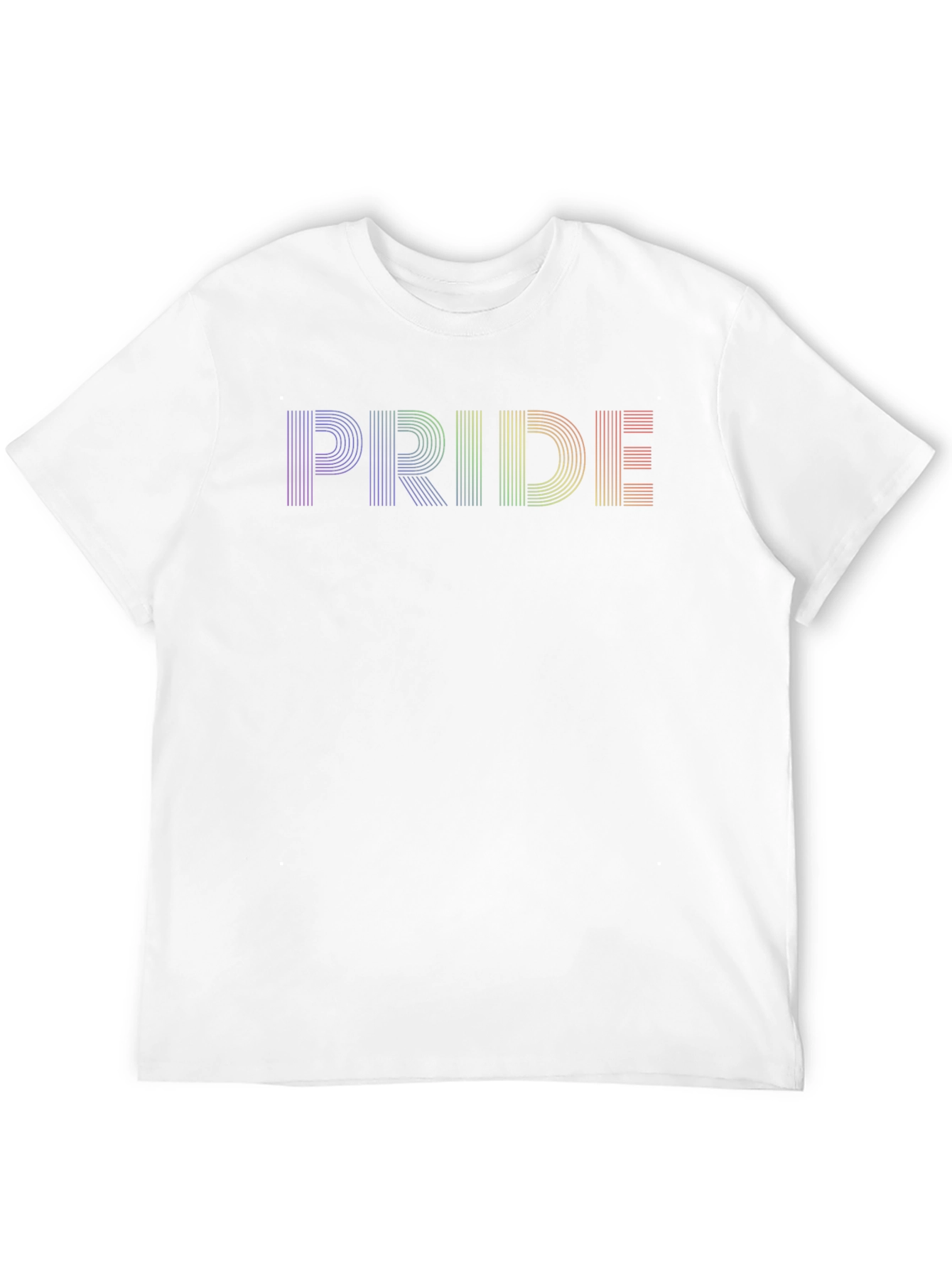 Pride Rainbow Striped Graphic Tee - Black Cotton T-Shirt