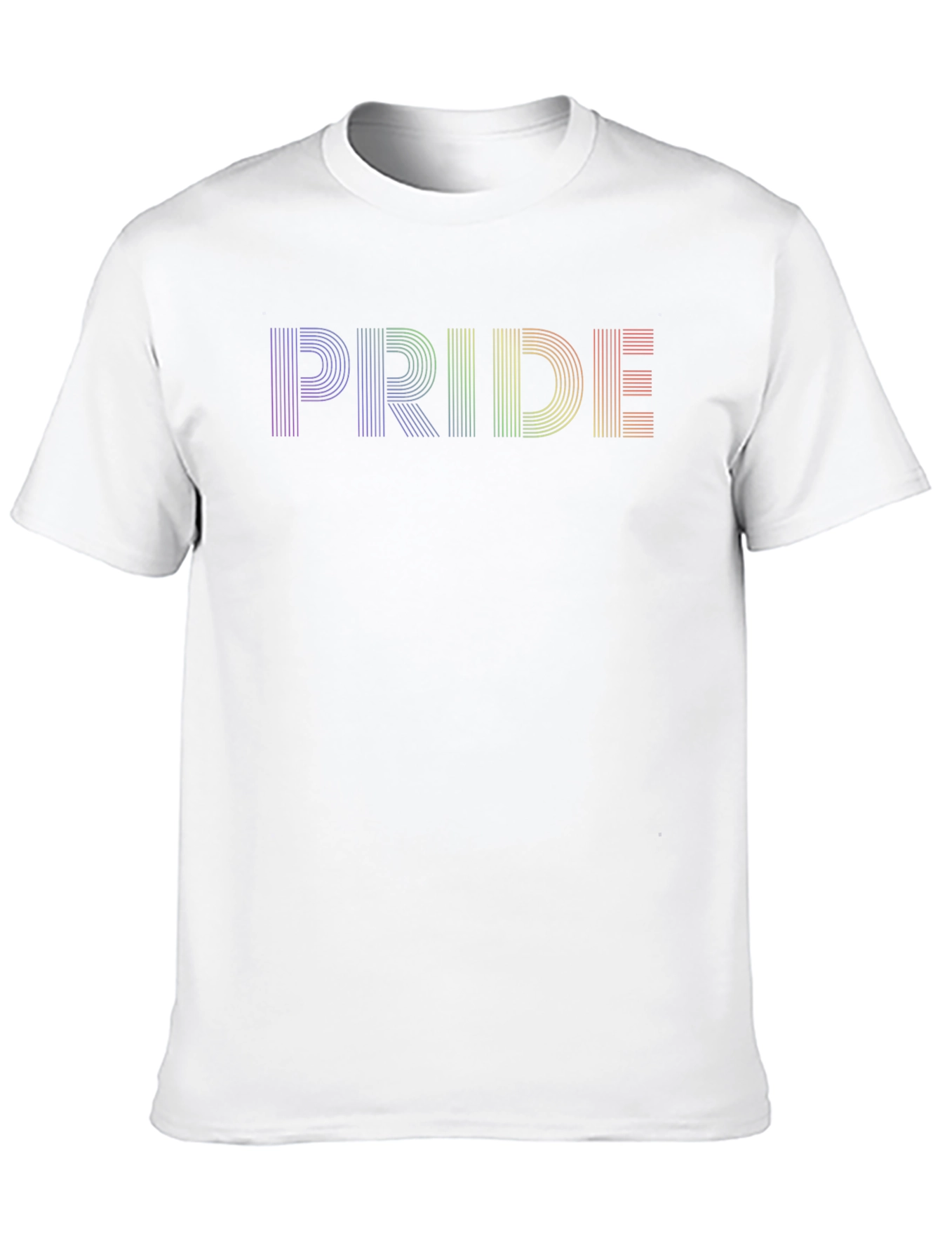 Pride Rainbow Striped Graphic Tee - Black Cotton T-Shirt