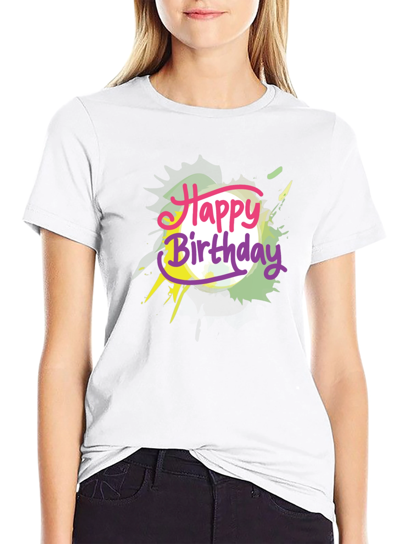 Happy Birthday Graphic Tee - Black Cotton T-Shirt