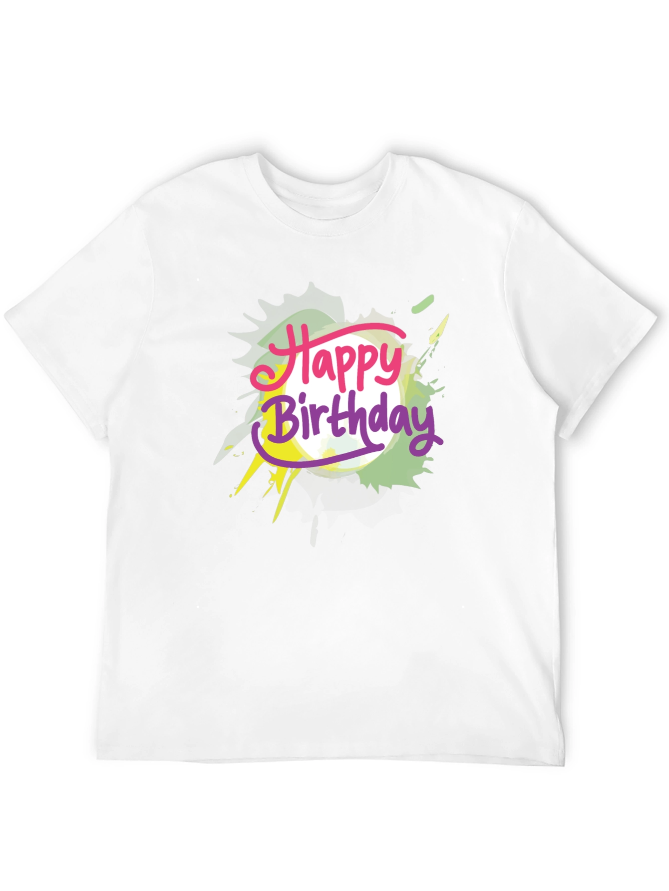 Happy Birthday Graphic Tee - Black Cotton T-Shirt