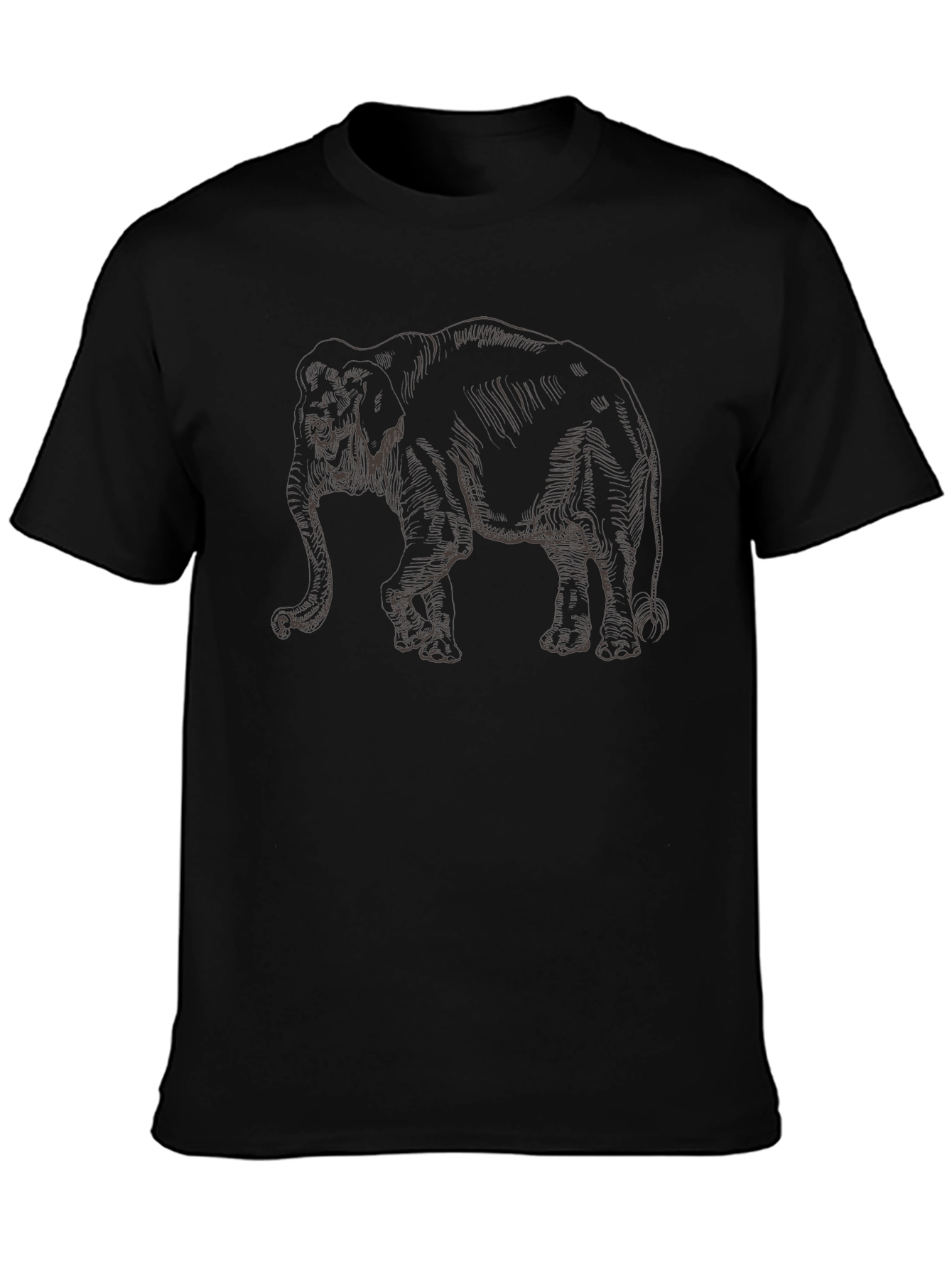 Elephant Sketch Graphic Tee - Cool Animal Shirt