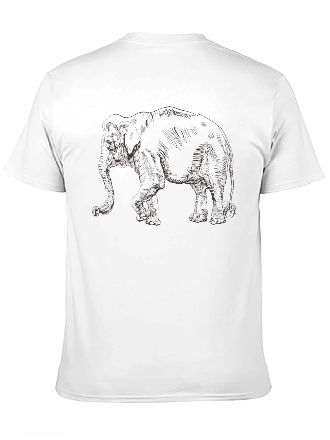 Elephant Sketch Graphic Tee - Cool Animal Shirt