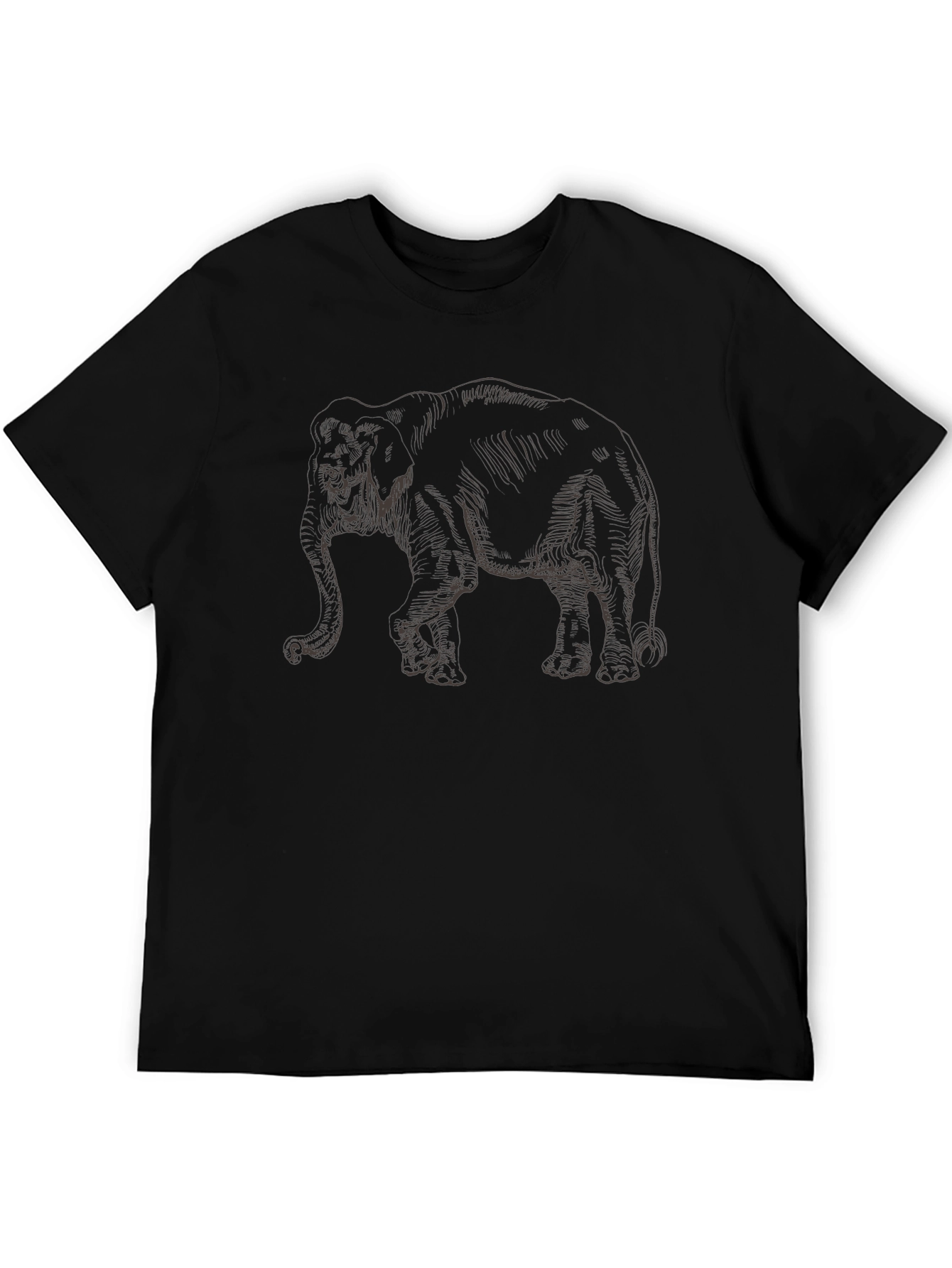 Elephant Sketch Graphic Tee - Cool Animal Shirt