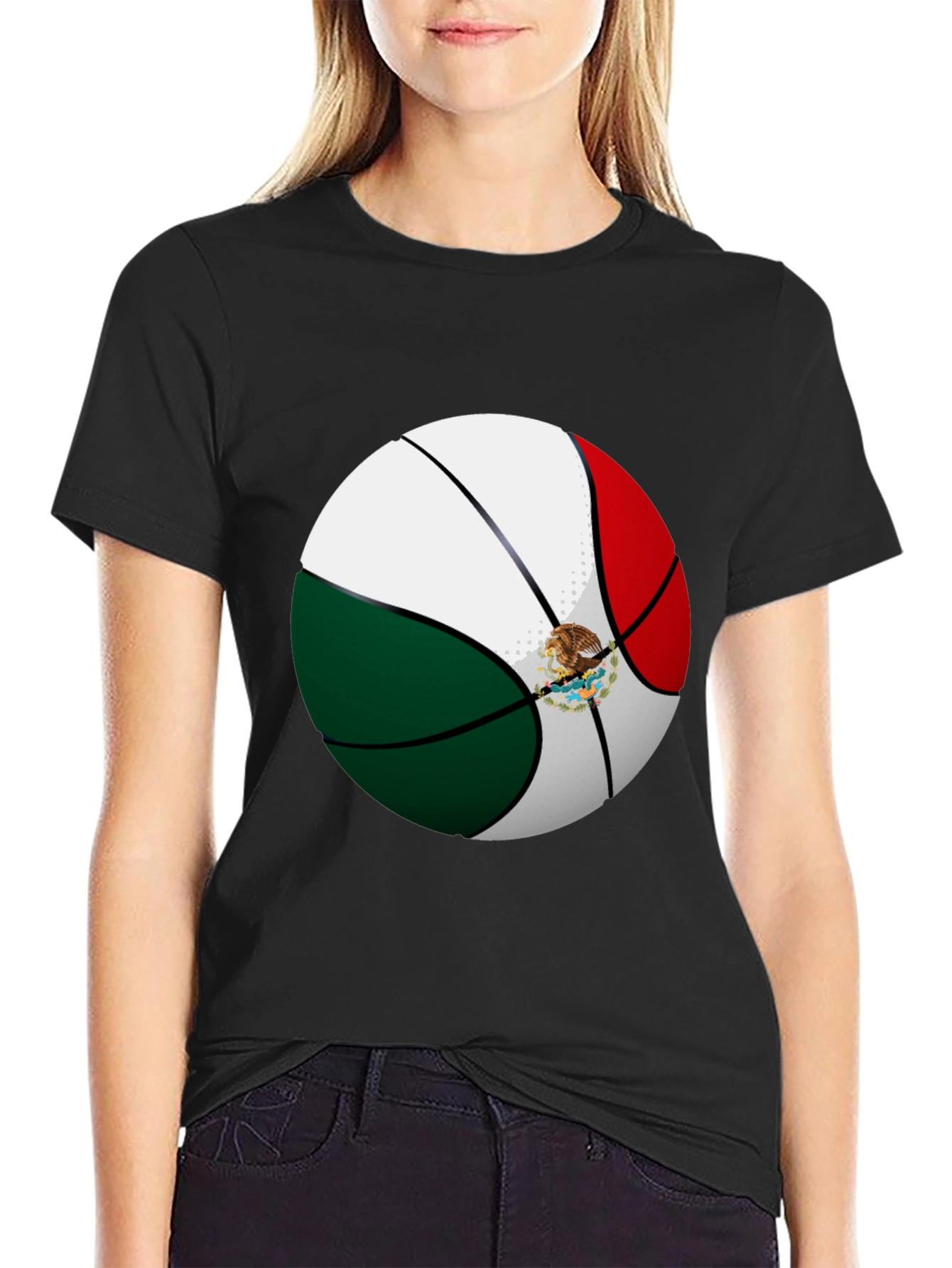 Mexico Flag Basketball Graphic Tee