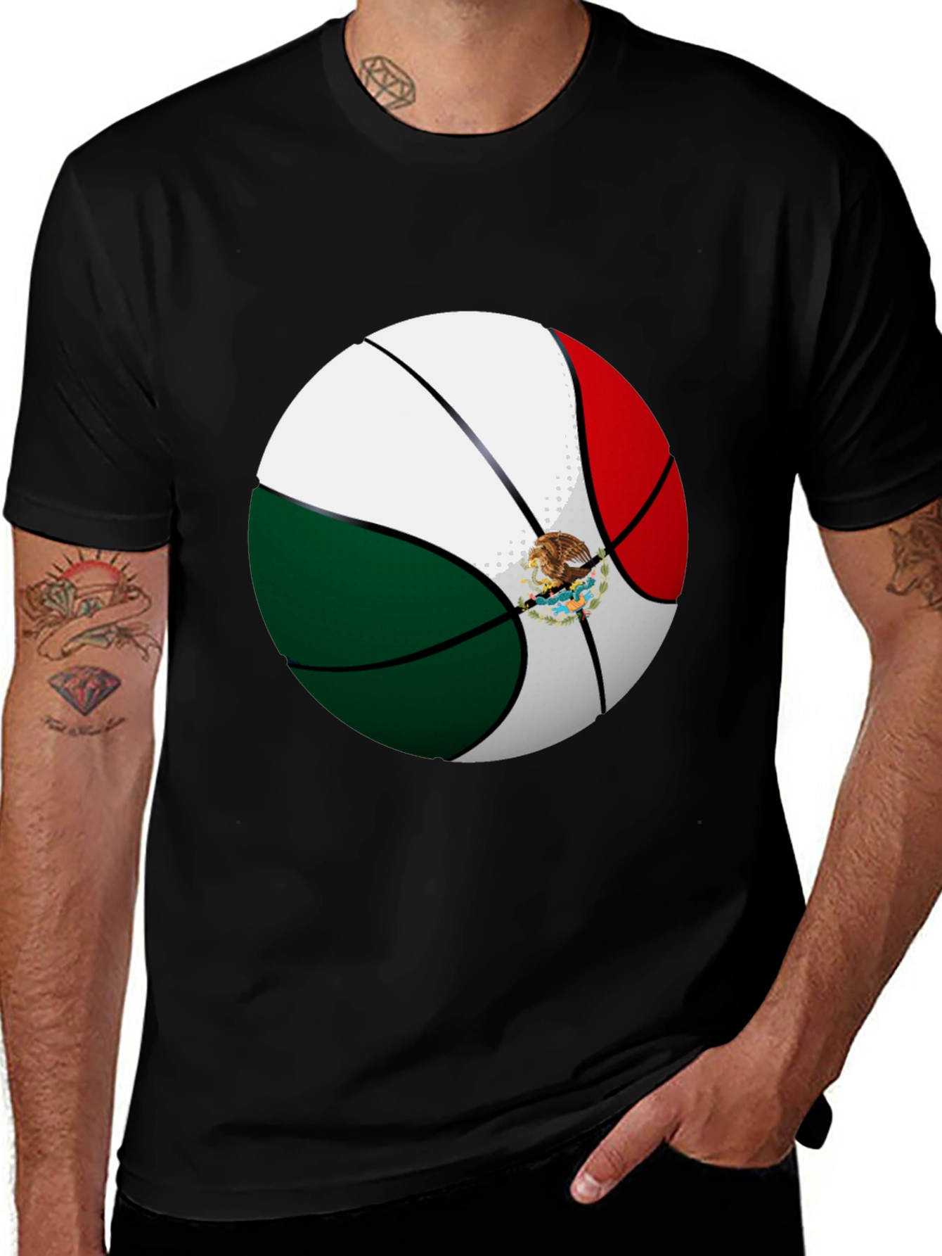 Mexico Flag Basketball Graphic Tee