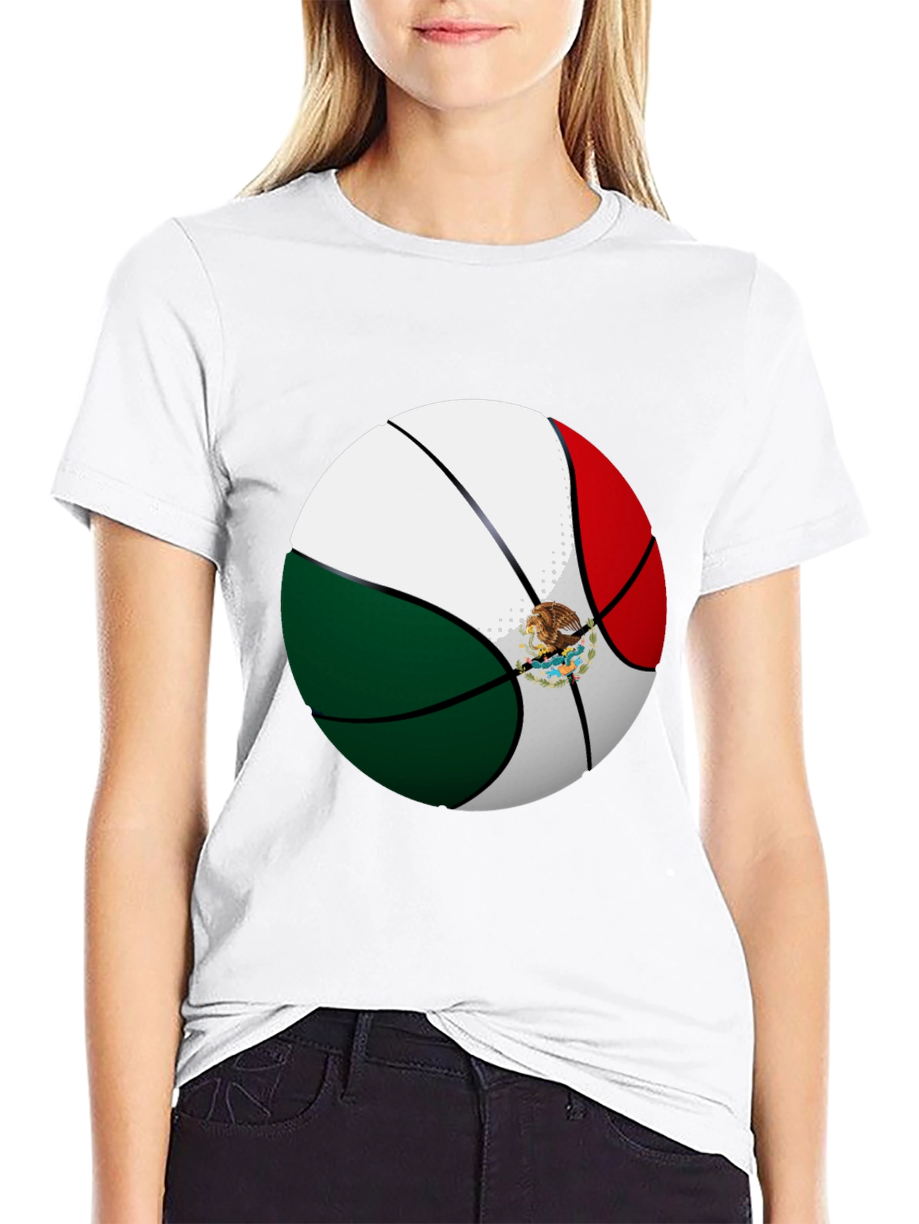 Mexico Flag Basketball Graphic Tee