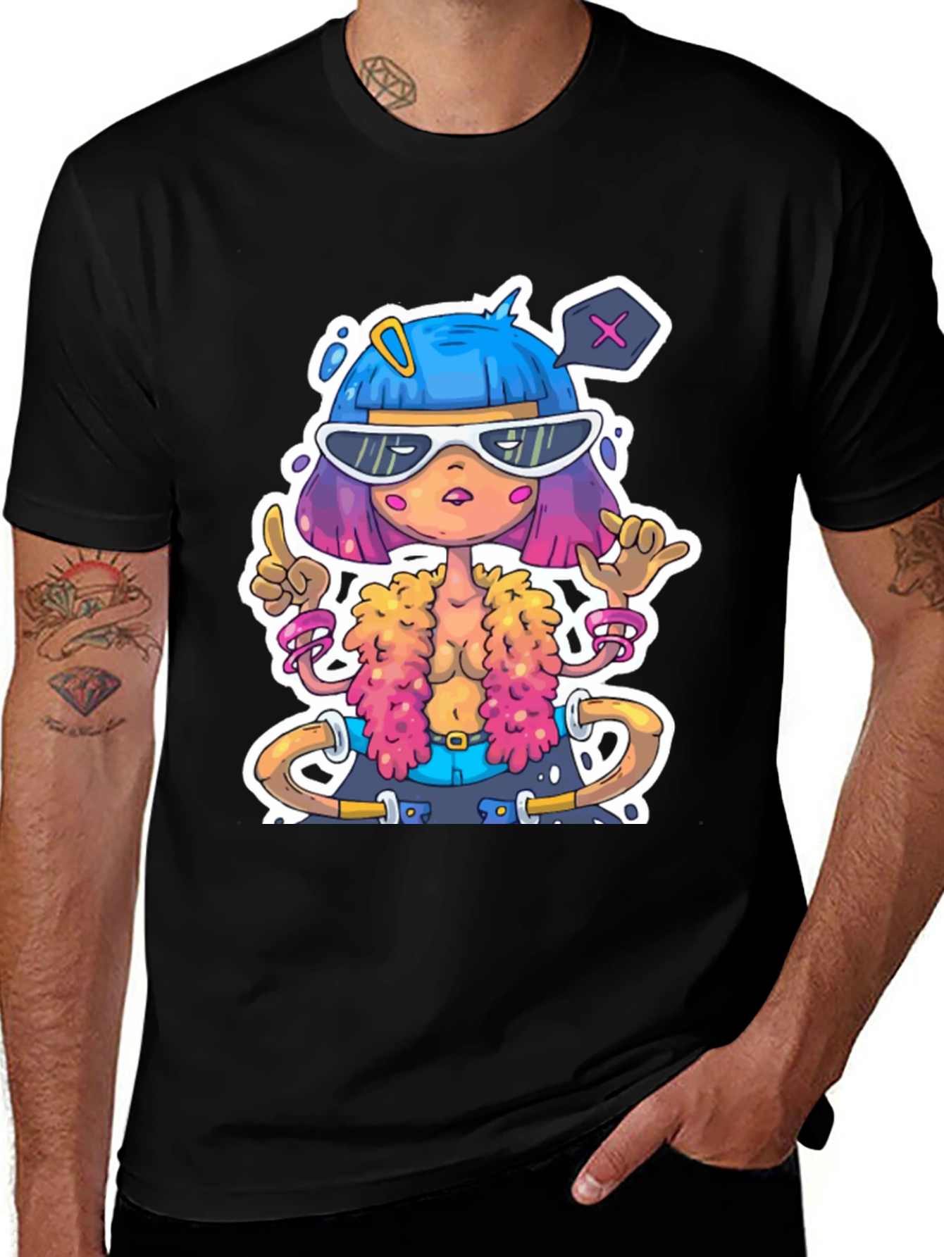 Cartoon Character Graphic Tee - Unique Style
