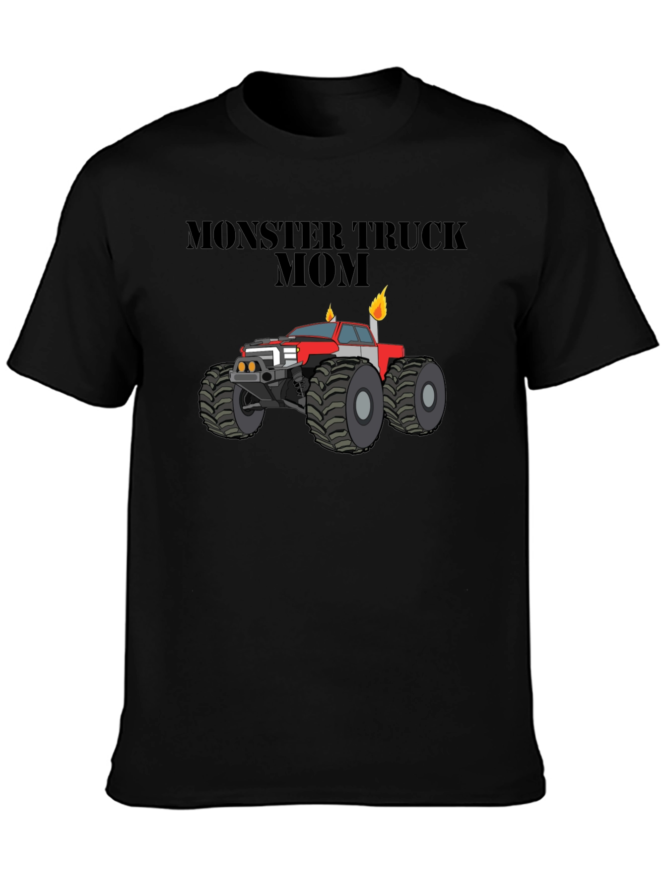 Monster Truck Mom Black Graphic T-Shirt