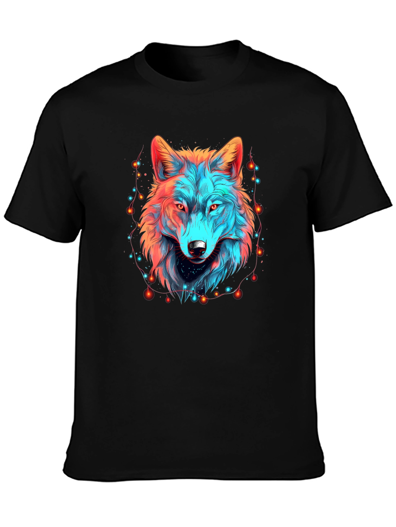 Neon Wolf Graphic Tee - Unique Animal Design