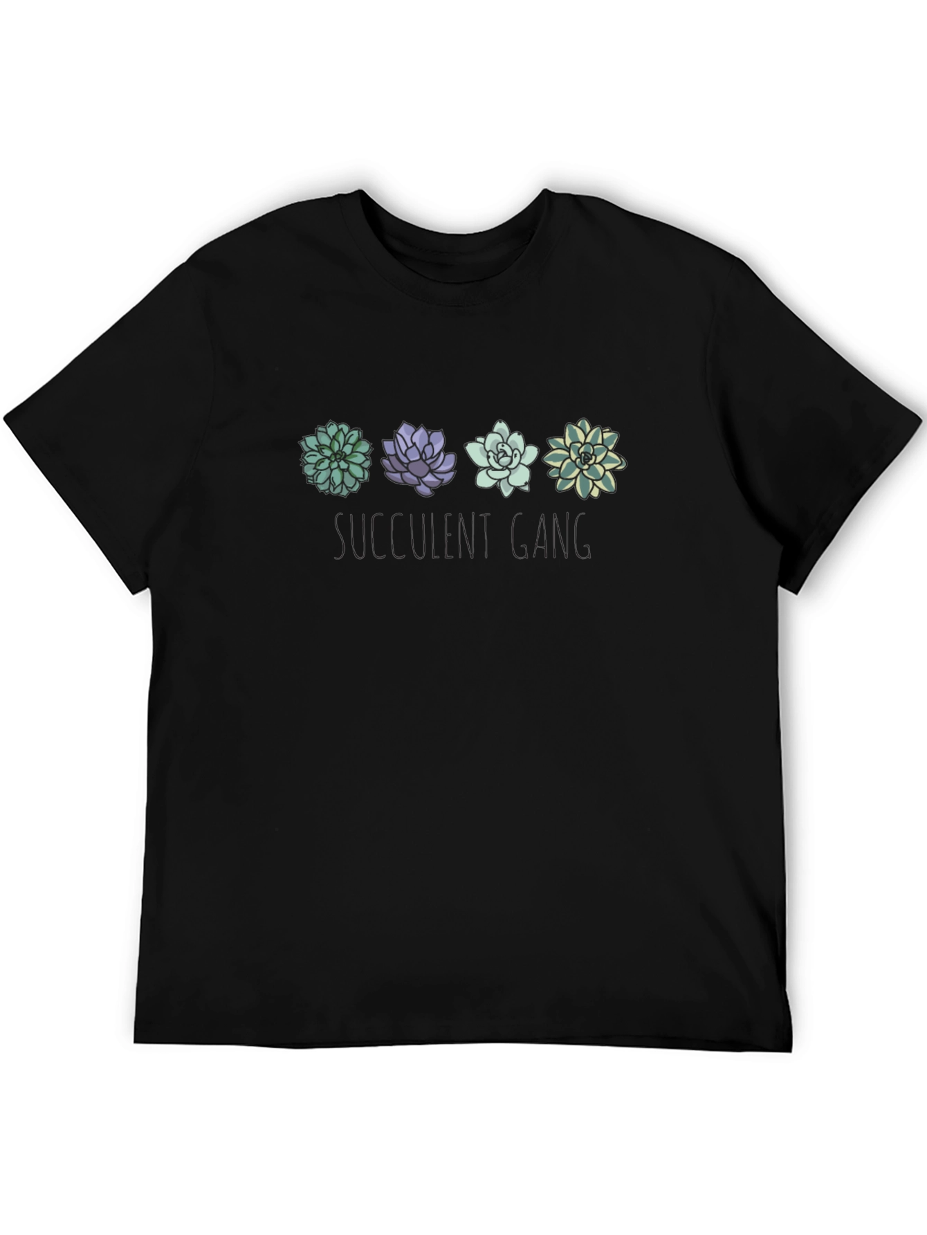 Succulent Crewneck T-Shirt - Black