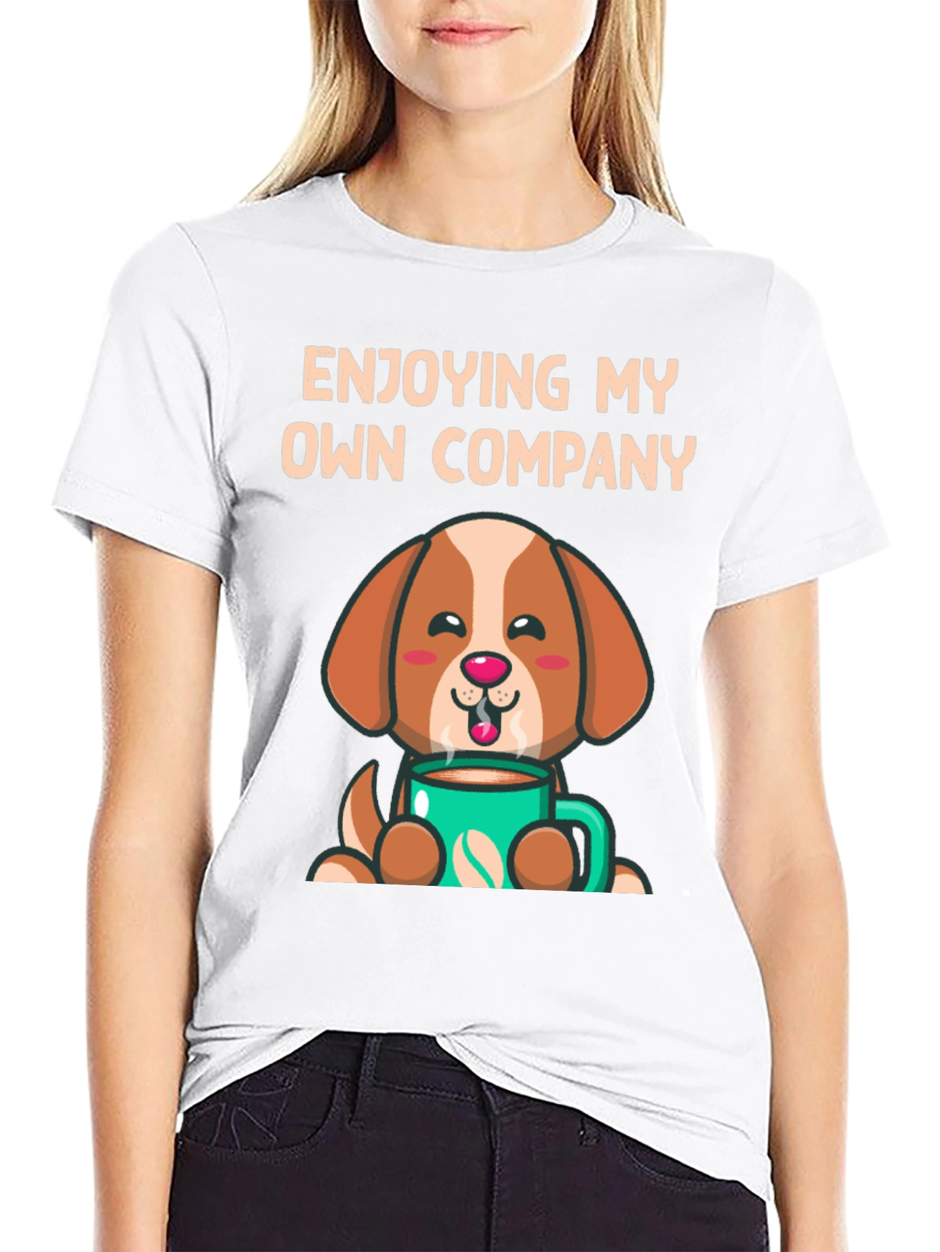 Enjoying My Own Company Dog Coffee T-Shirt