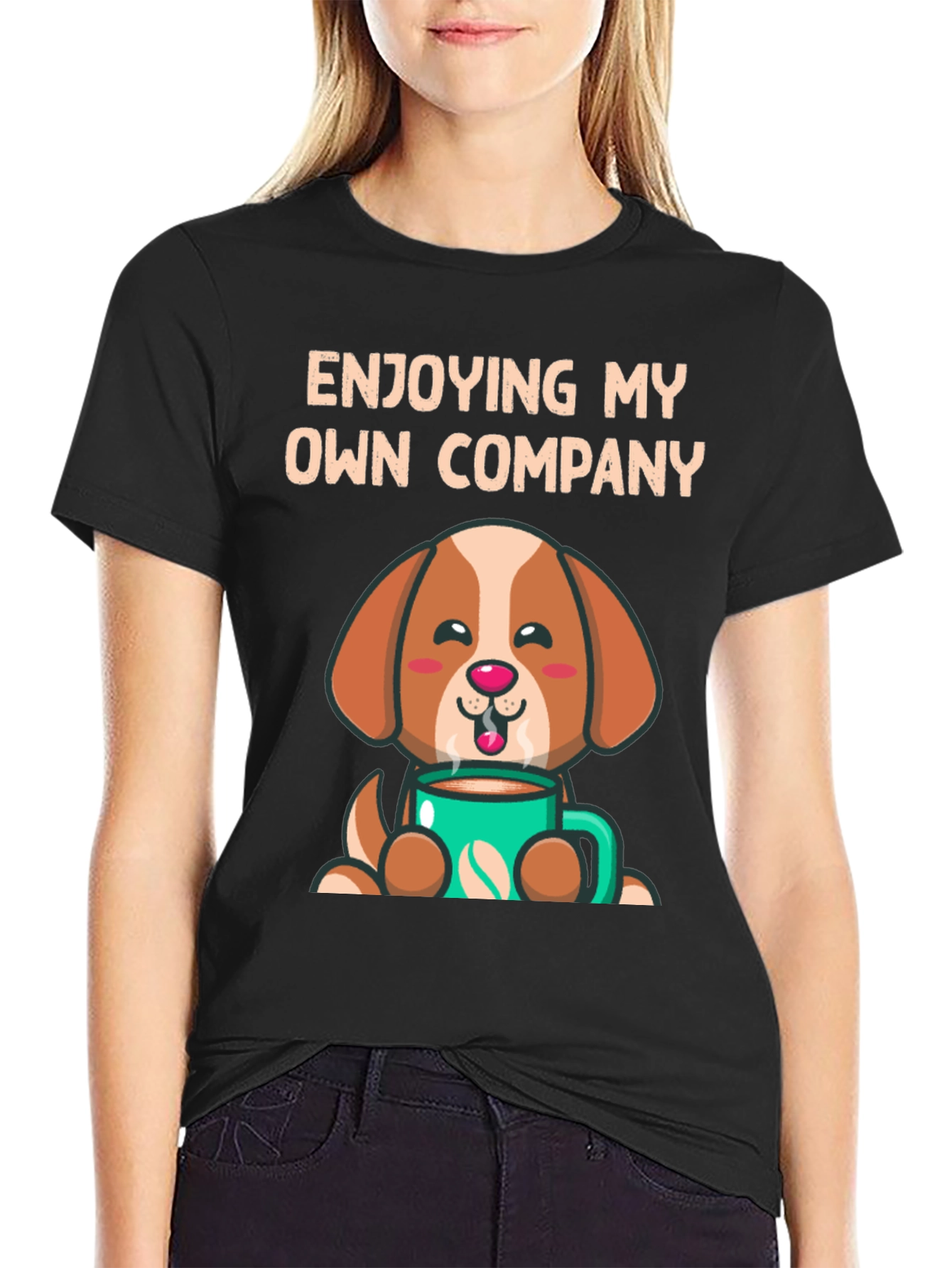 Enjoying My Own Company Dog Coffee T-Shirt