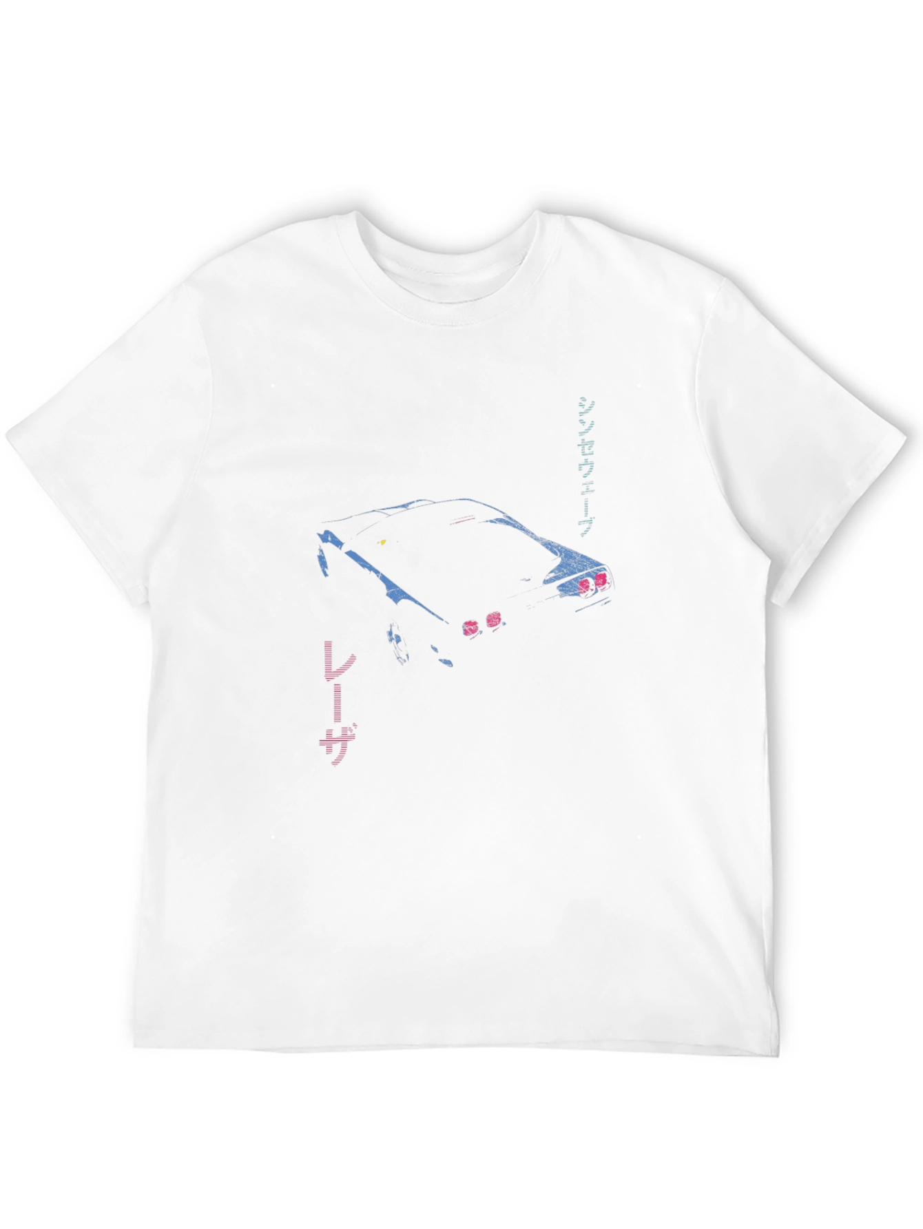 Retro Car Graphic T-Shirt - Japanese Text Design