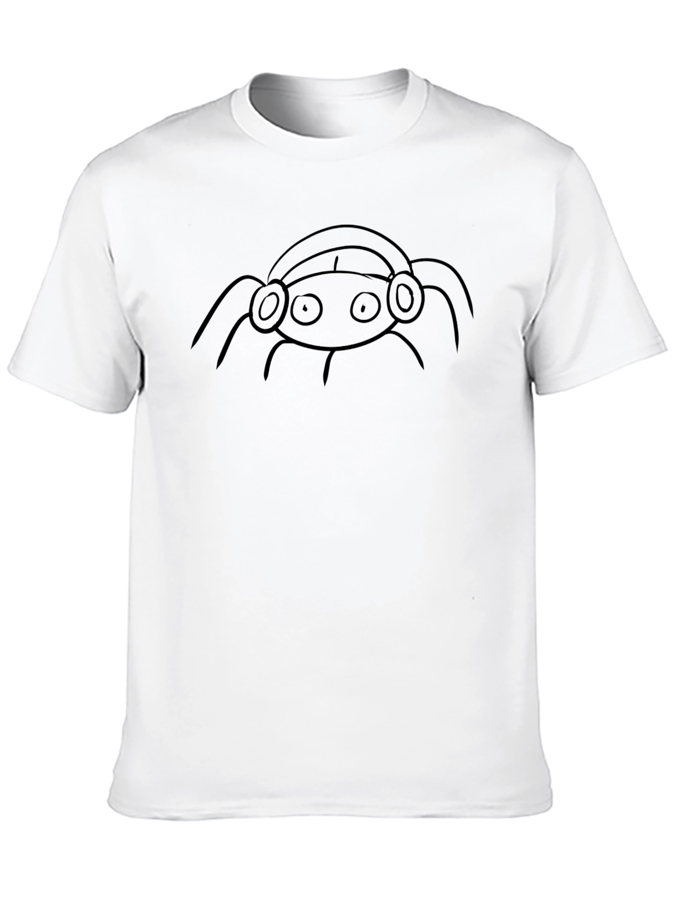 Spider DJ Black T-Shirt - Quirky Graphic Tee