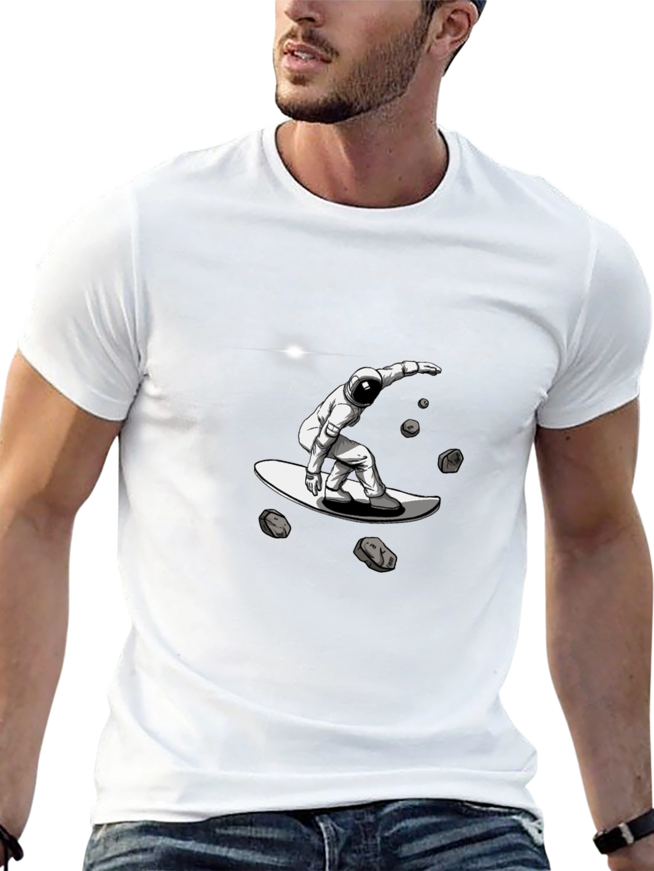 Astronaut Surfing T-Shirt - Galaxy Rider Tee