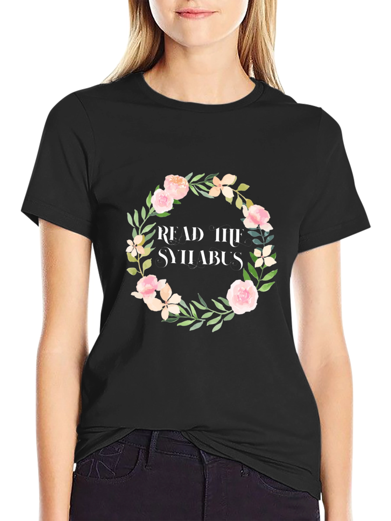 Read the Syllabus Floral Wreath T-Shirt