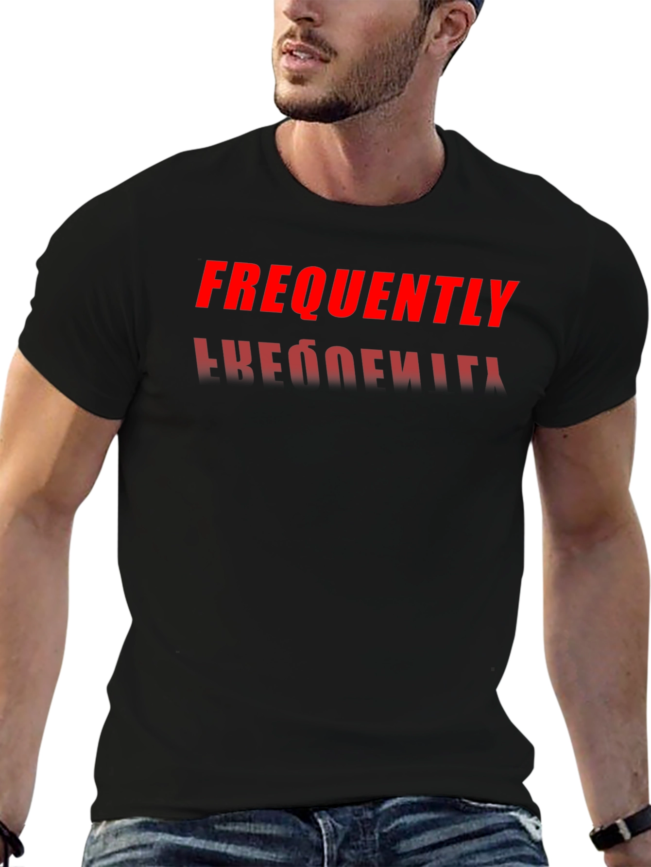 Frequently T-Shirt | Reflective Text Tee