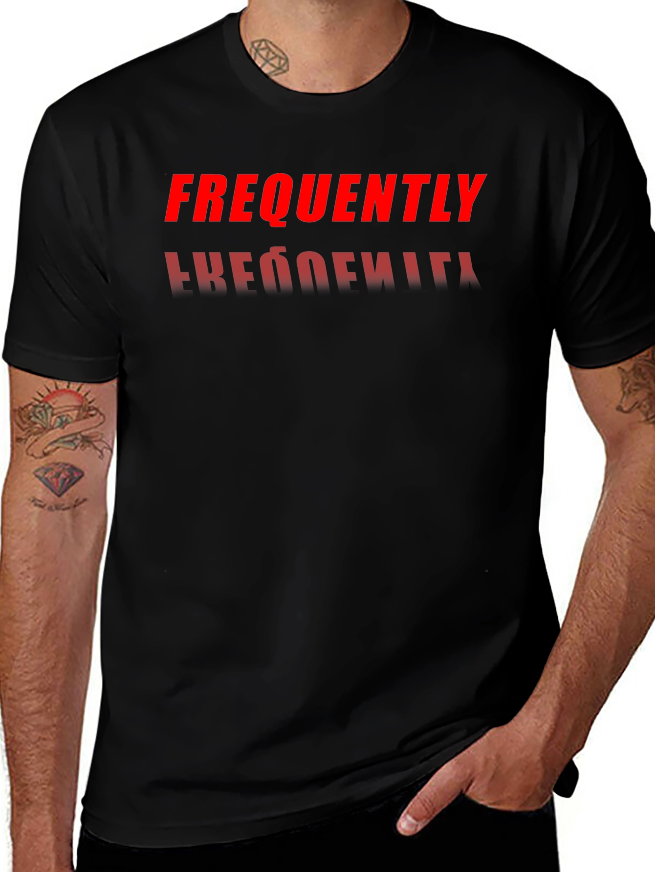 Frequently T-Shirt | Reflective Text Tee