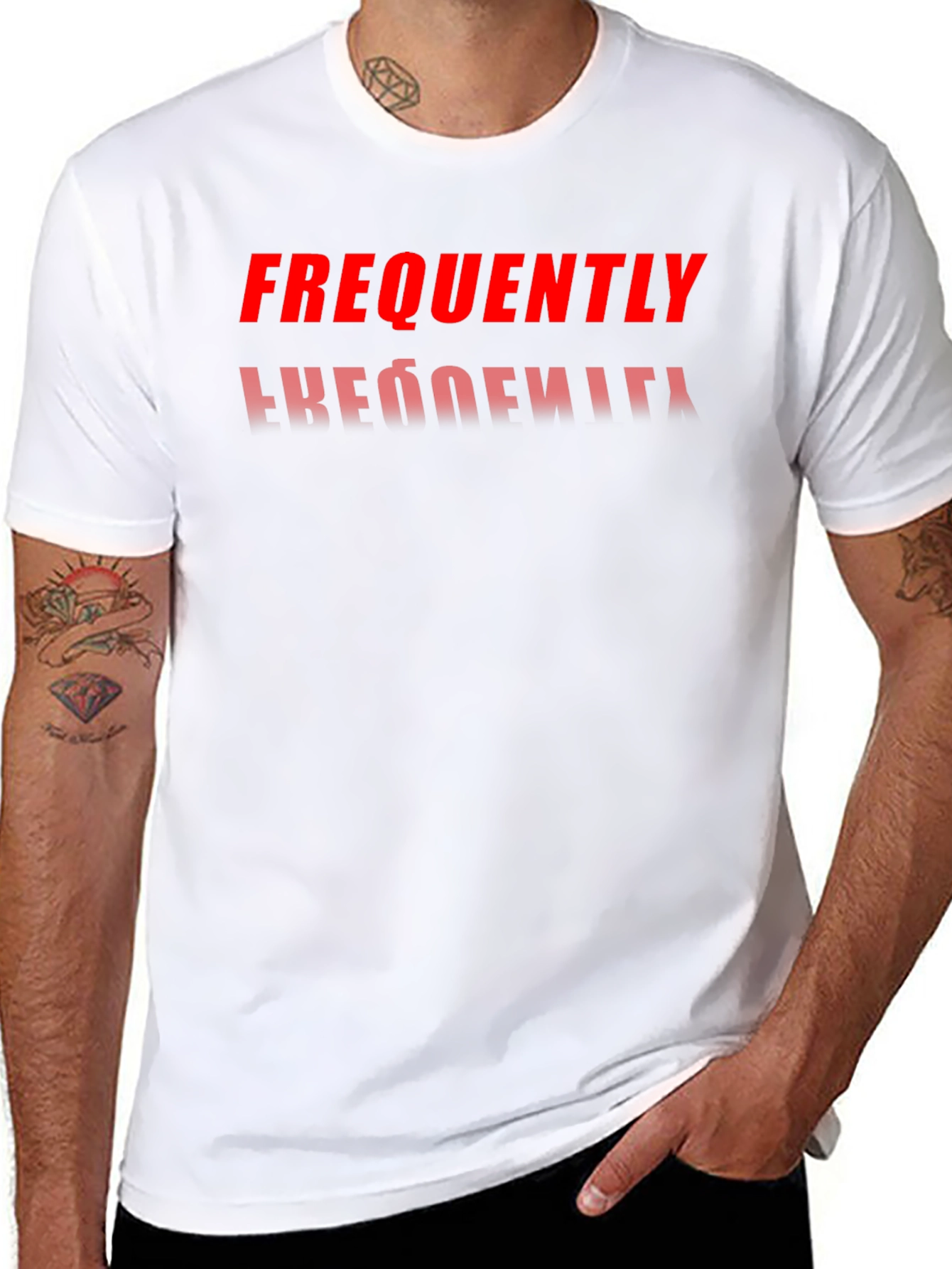 Frequently T-Shirt | Reflective Text Tee