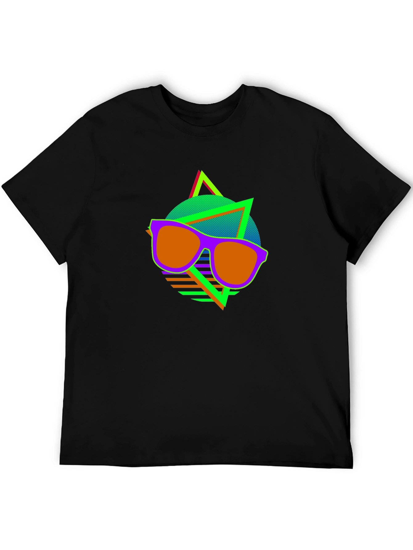 Retro Sunglasses Graphic Tee - Vibrant 80s Style