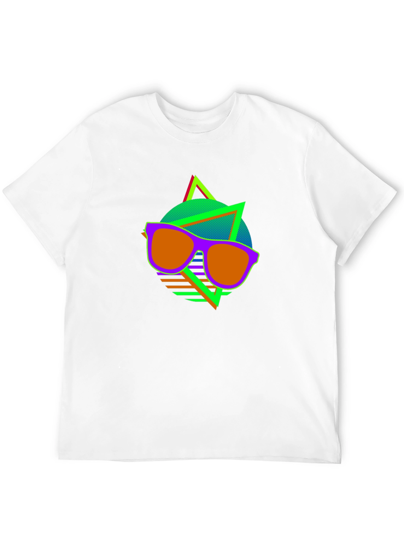 Retro Sunglasses Graphic Tee - Vibrant 80s Style