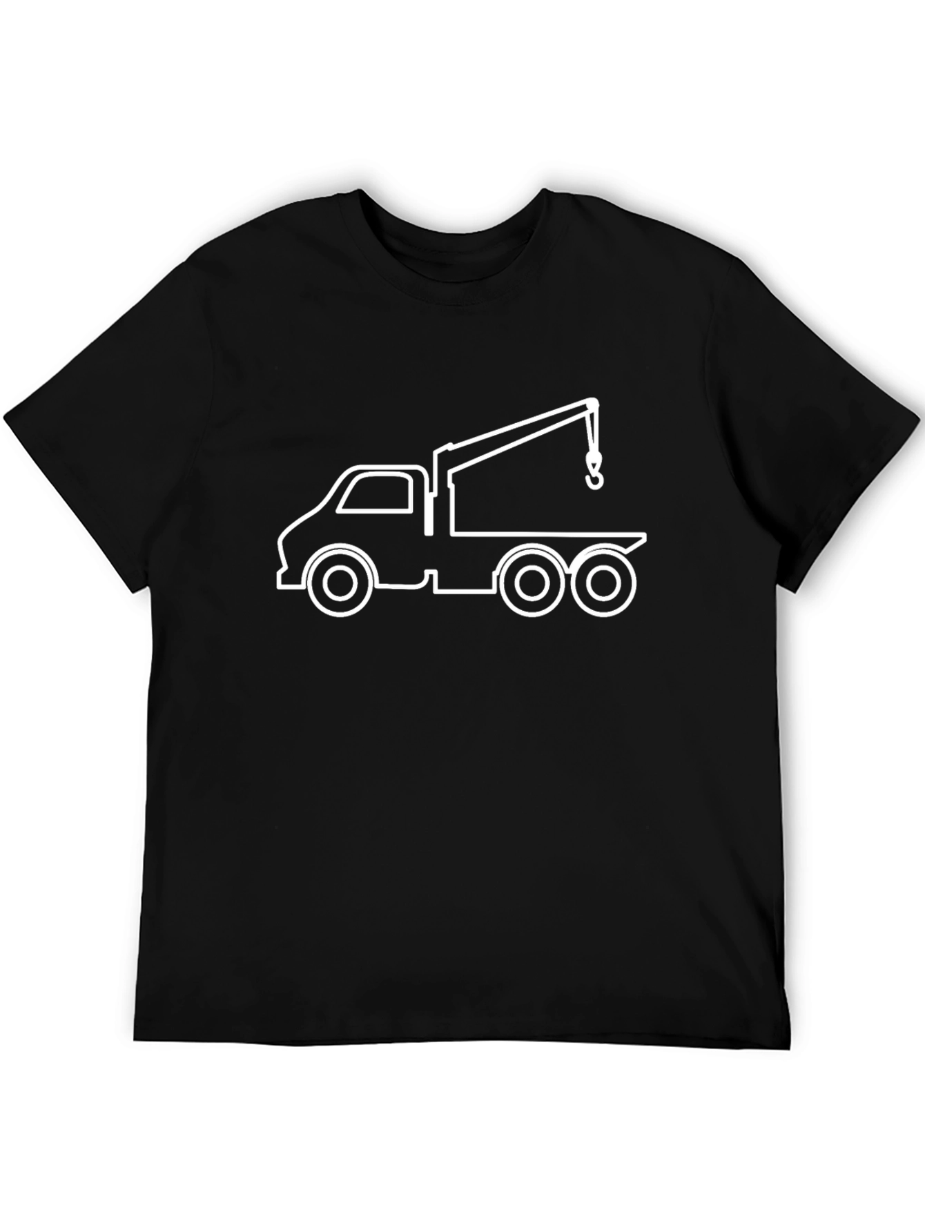 Crane Truck Graphic Tee - Black Cotton Blend