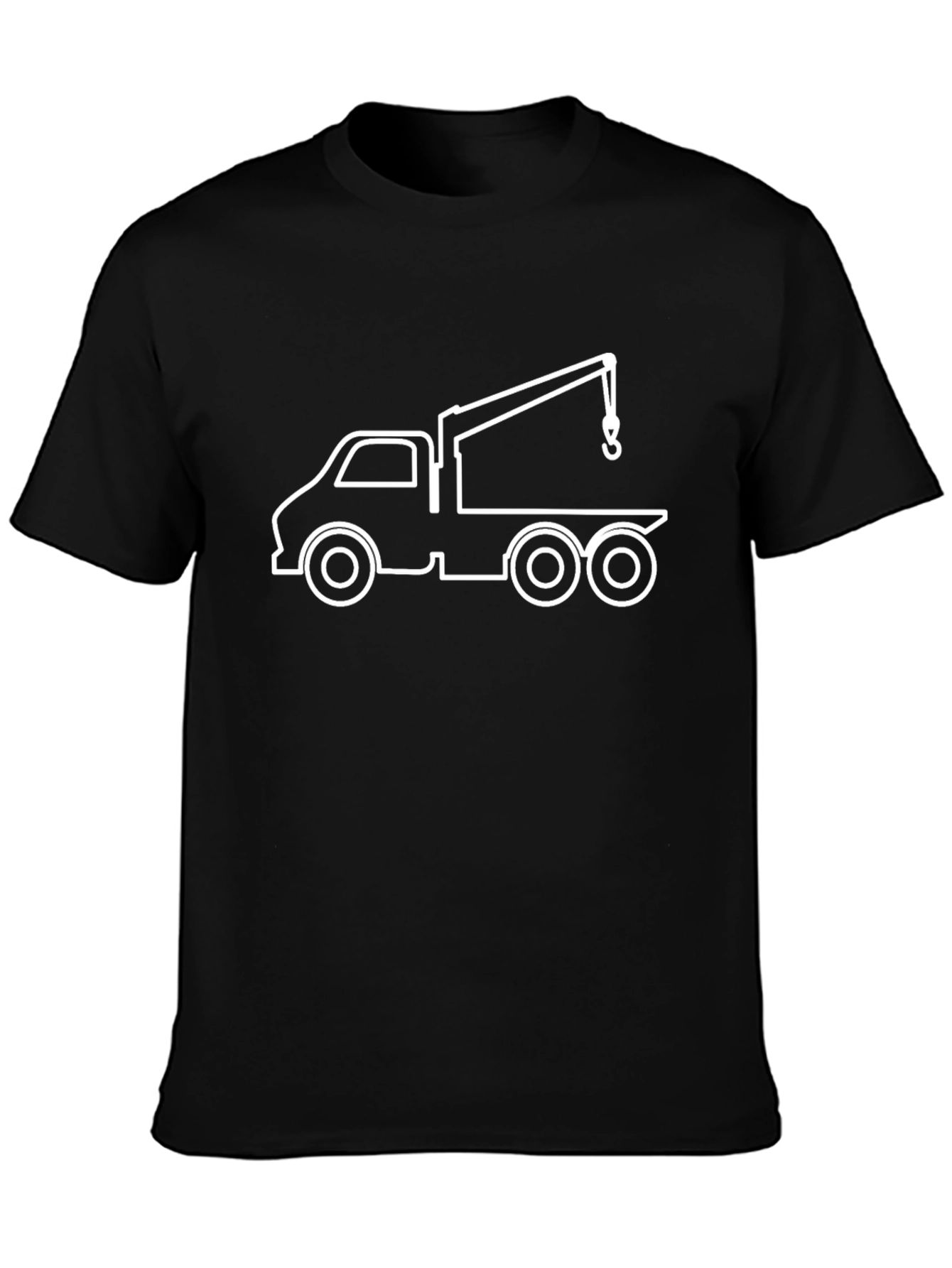 Crane Truck Graphic Tee - Black Cotton Blend
