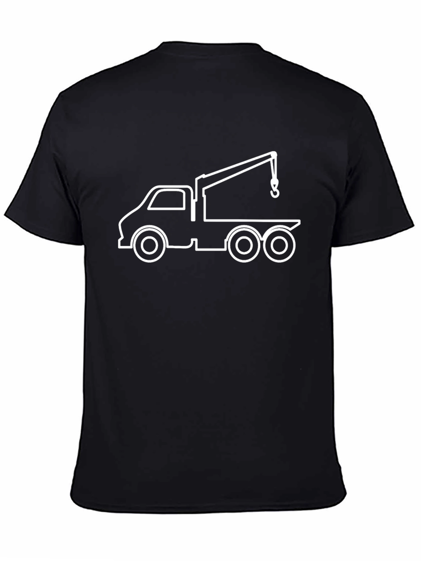 Crane Truck Graphic Tee - Black Cotton Blend