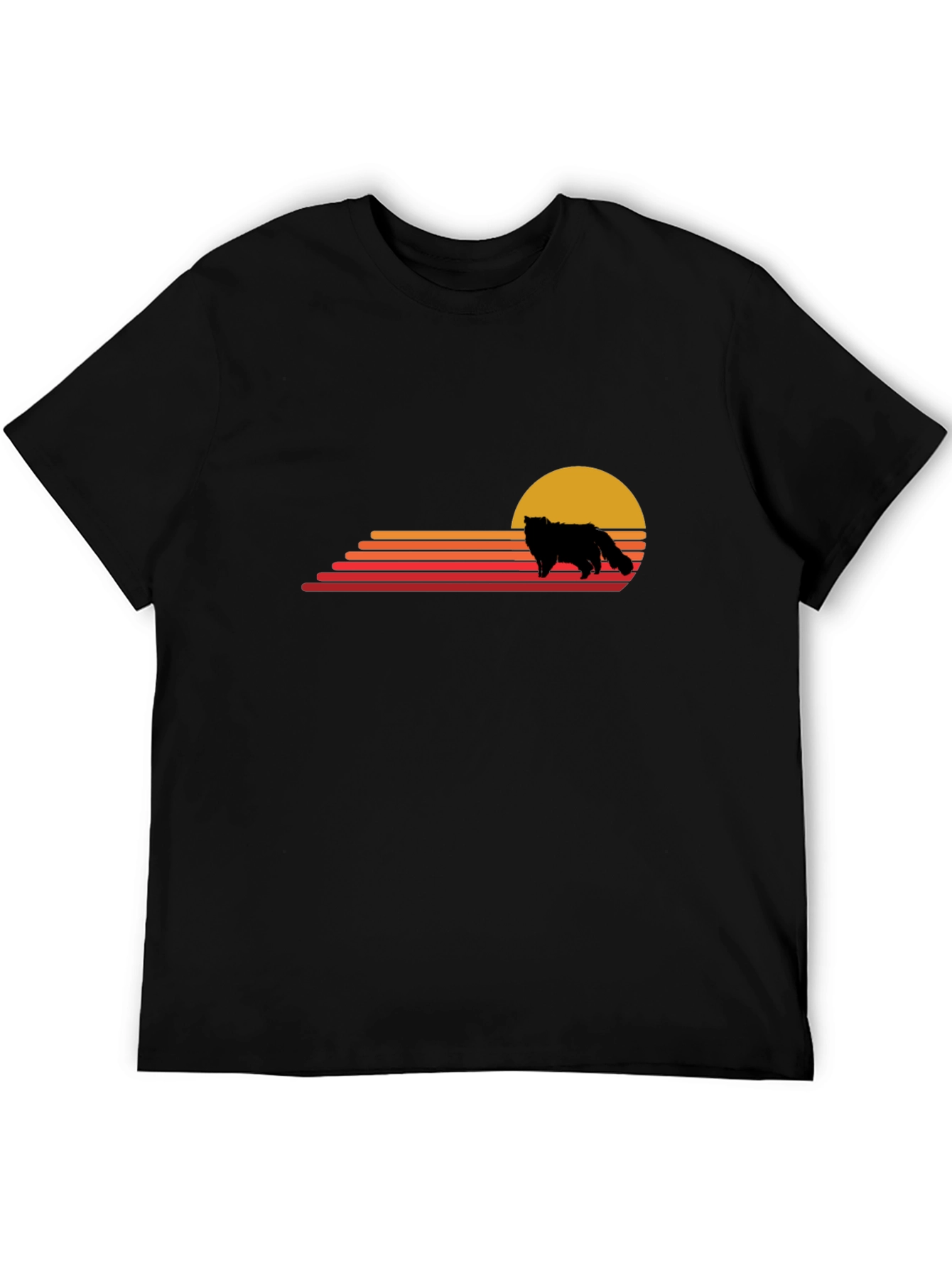 Retro Sunset Wolf Graphic Tee