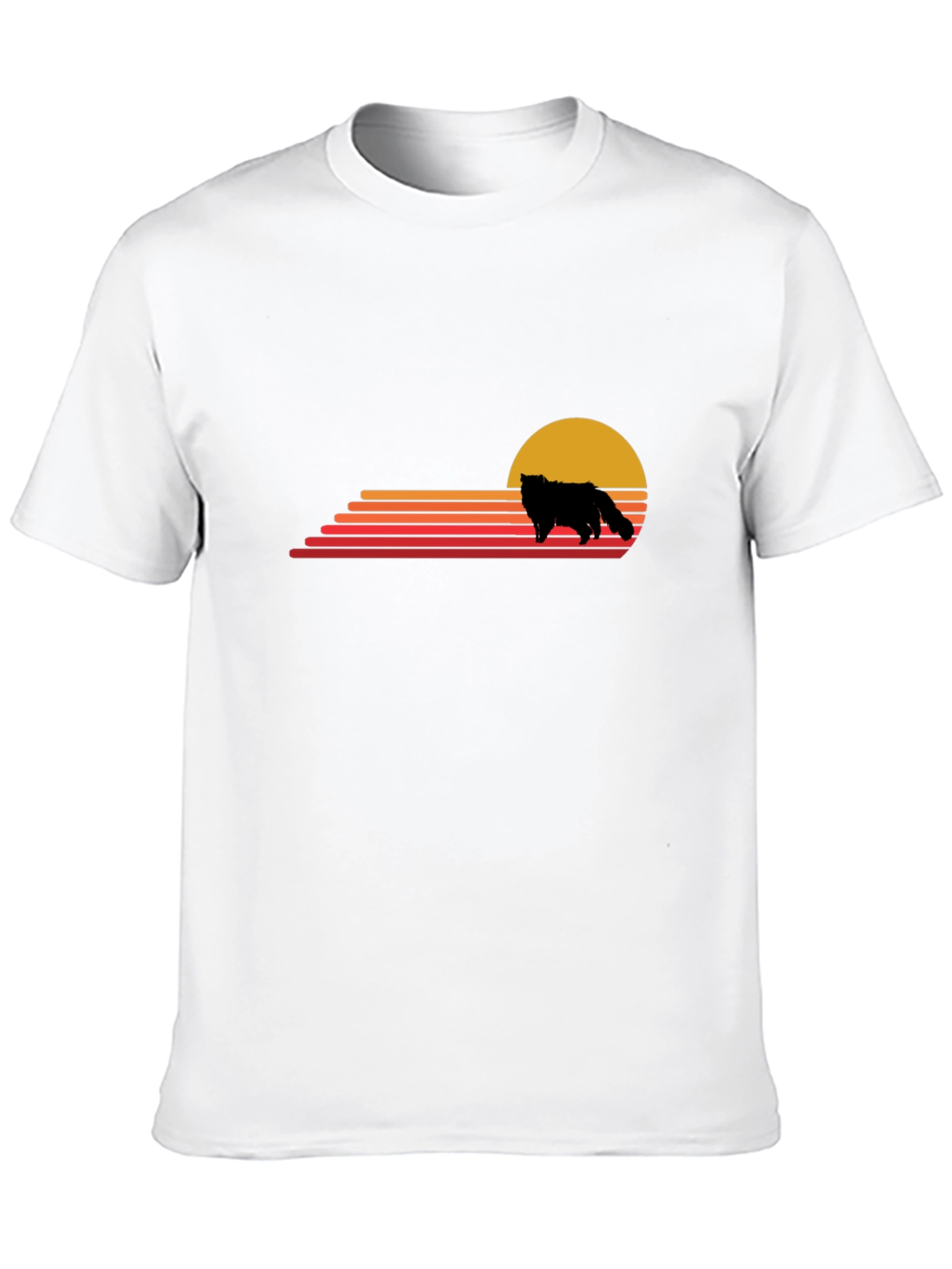 Retro Sunset Wolf Graphic Tee