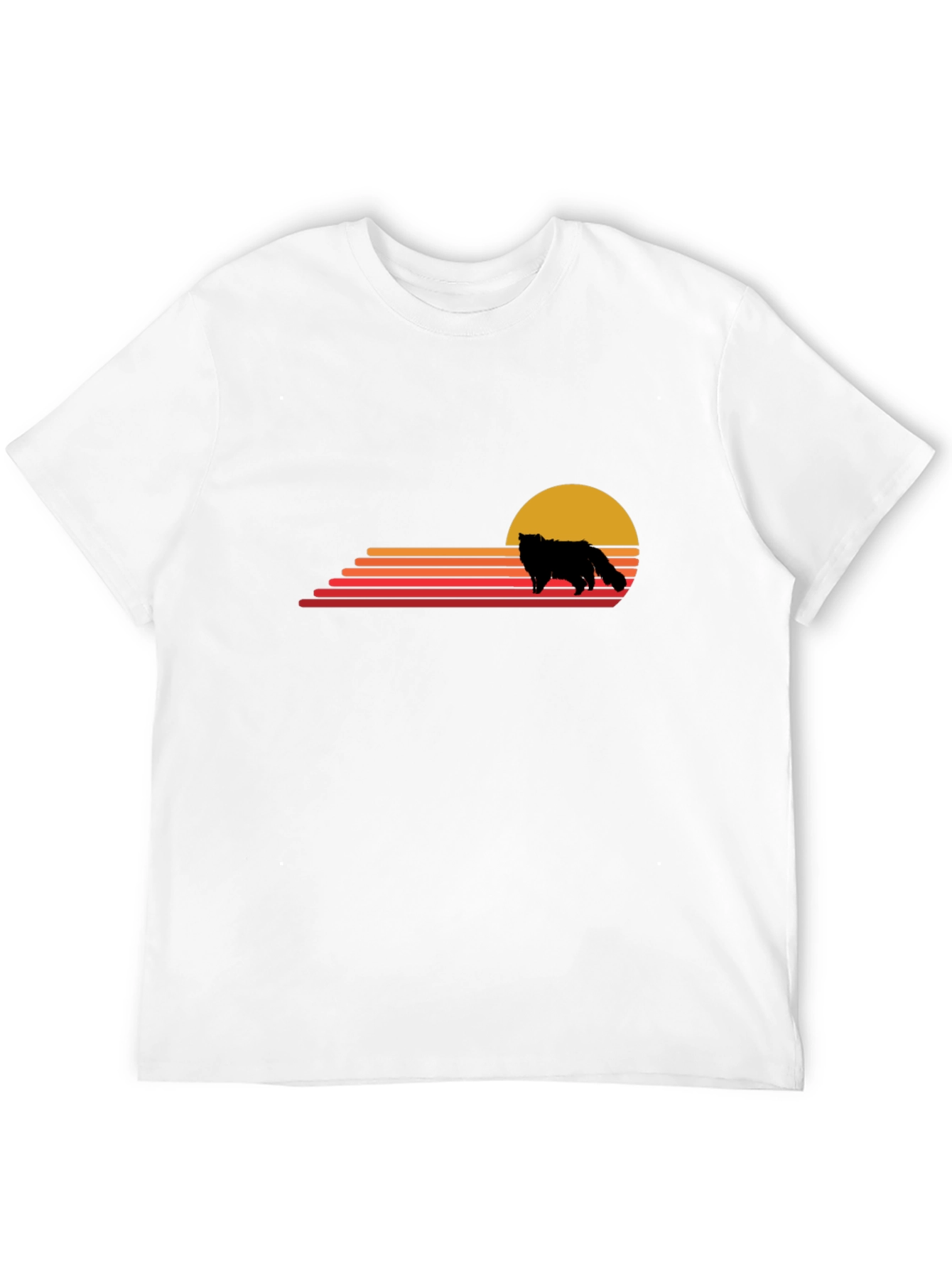 Retro Sunset Wolf Graphic Tee