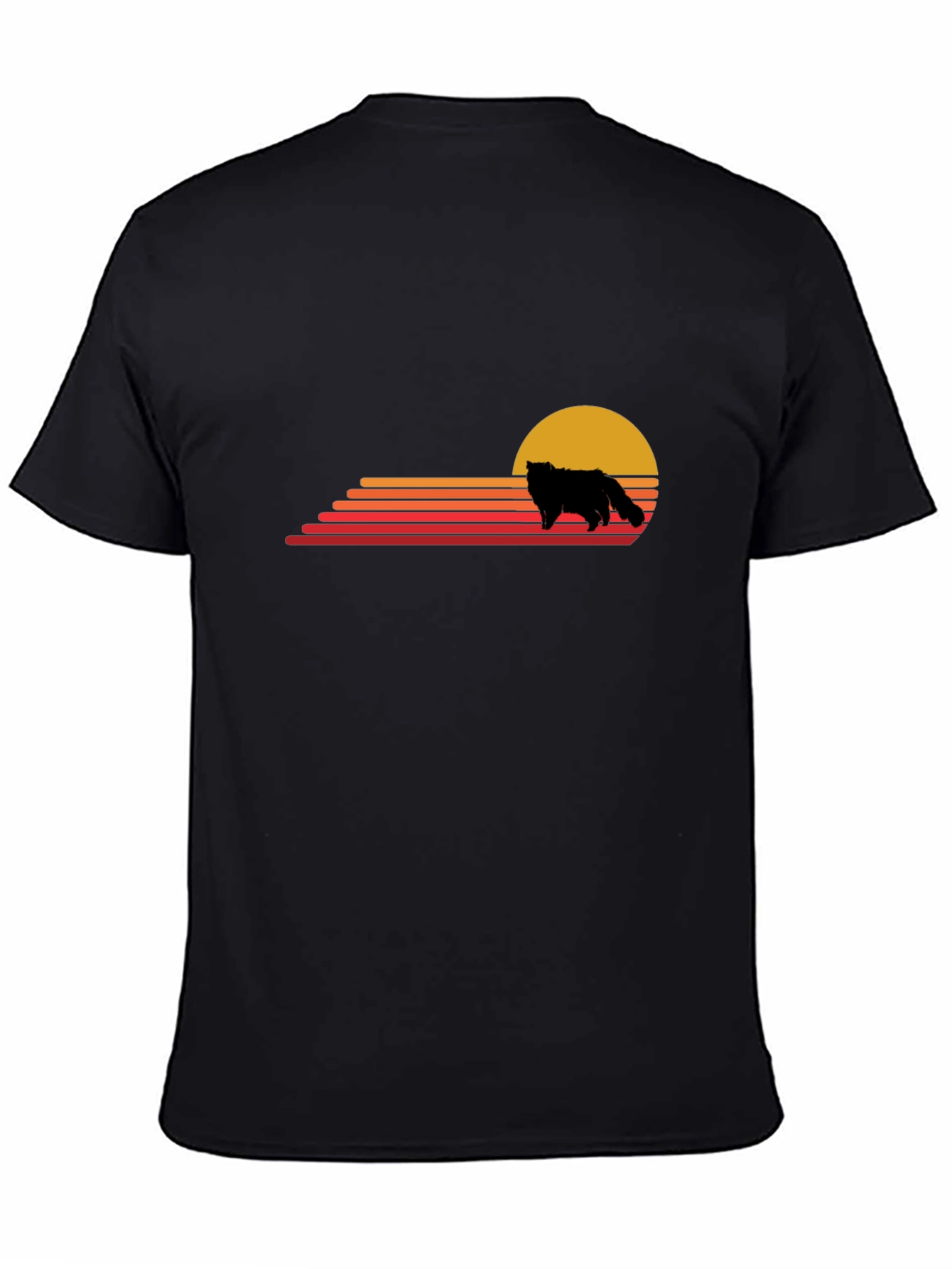 Retro Sunset Wolf Graphic Tee