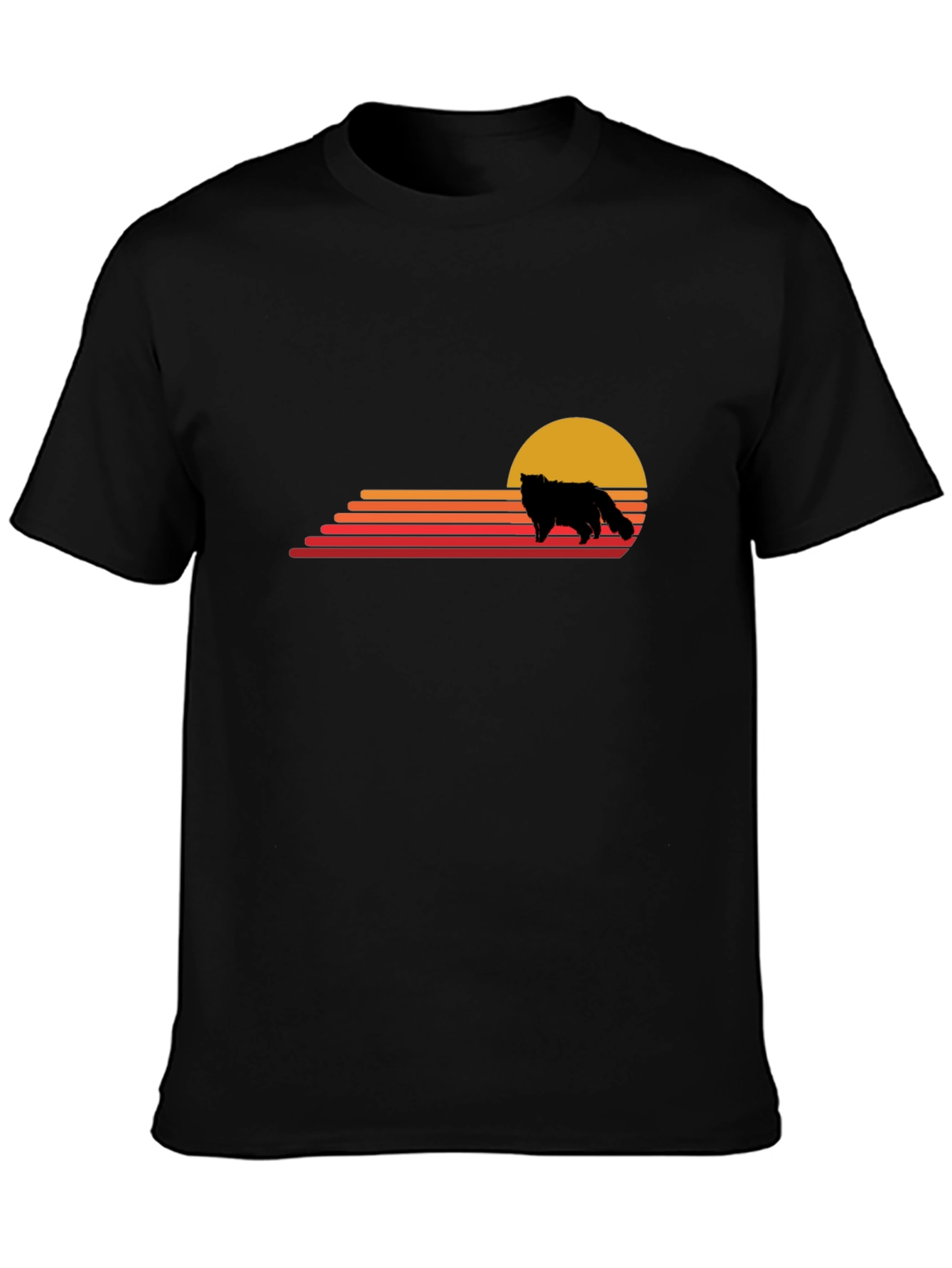 Retro Sunset Wolf Graphic Tee