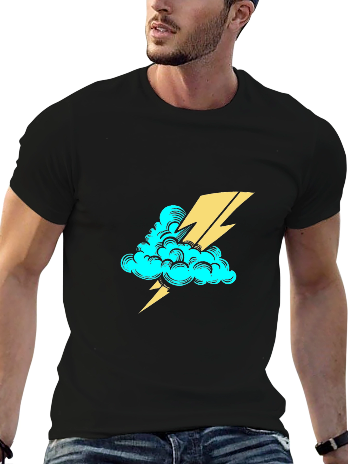 Cloud & Lightning Bolt Graphic Tee
