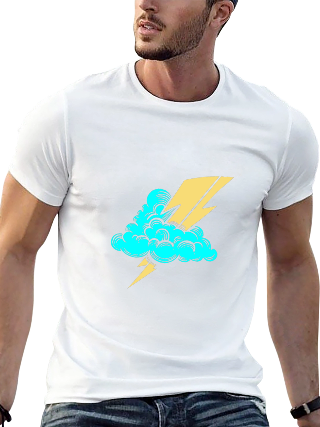Cloud & Lightning Bolt Graphic Tee
