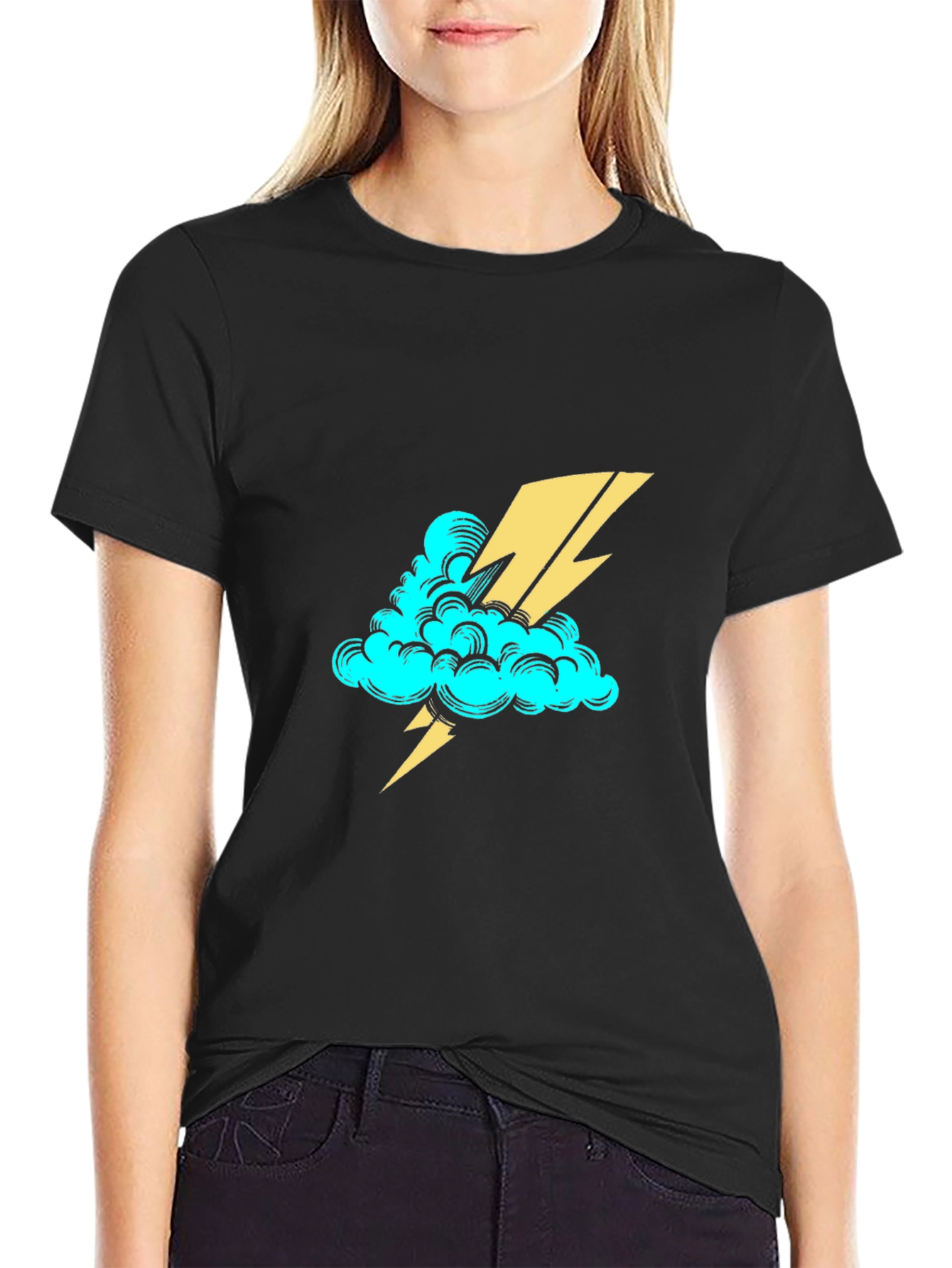 Cloud & Lightning Bolt Graphic Tee