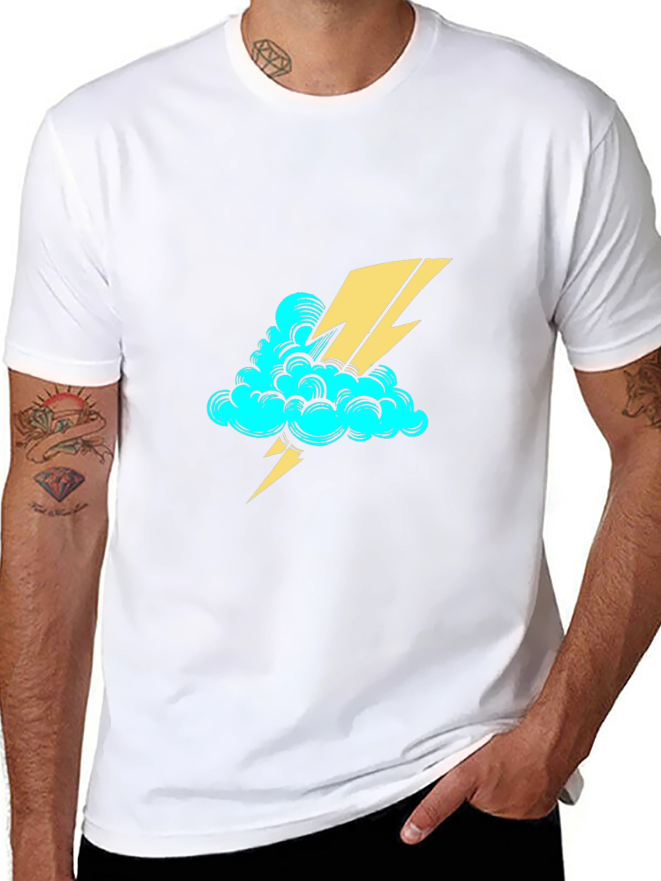 Cloud & Lightning Bolt Graphic Tee